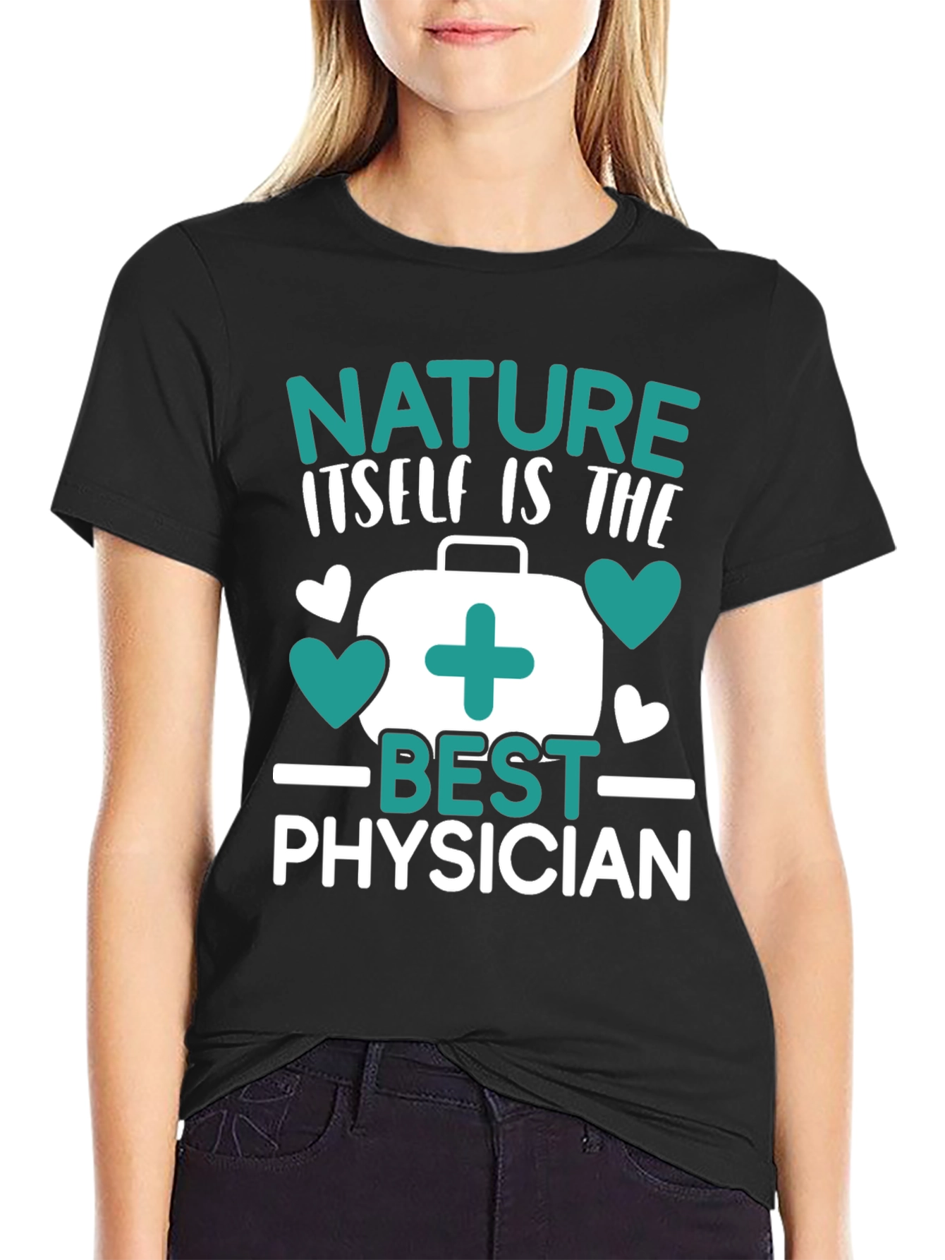 Black Nature Is The Best Physician Tee view 2