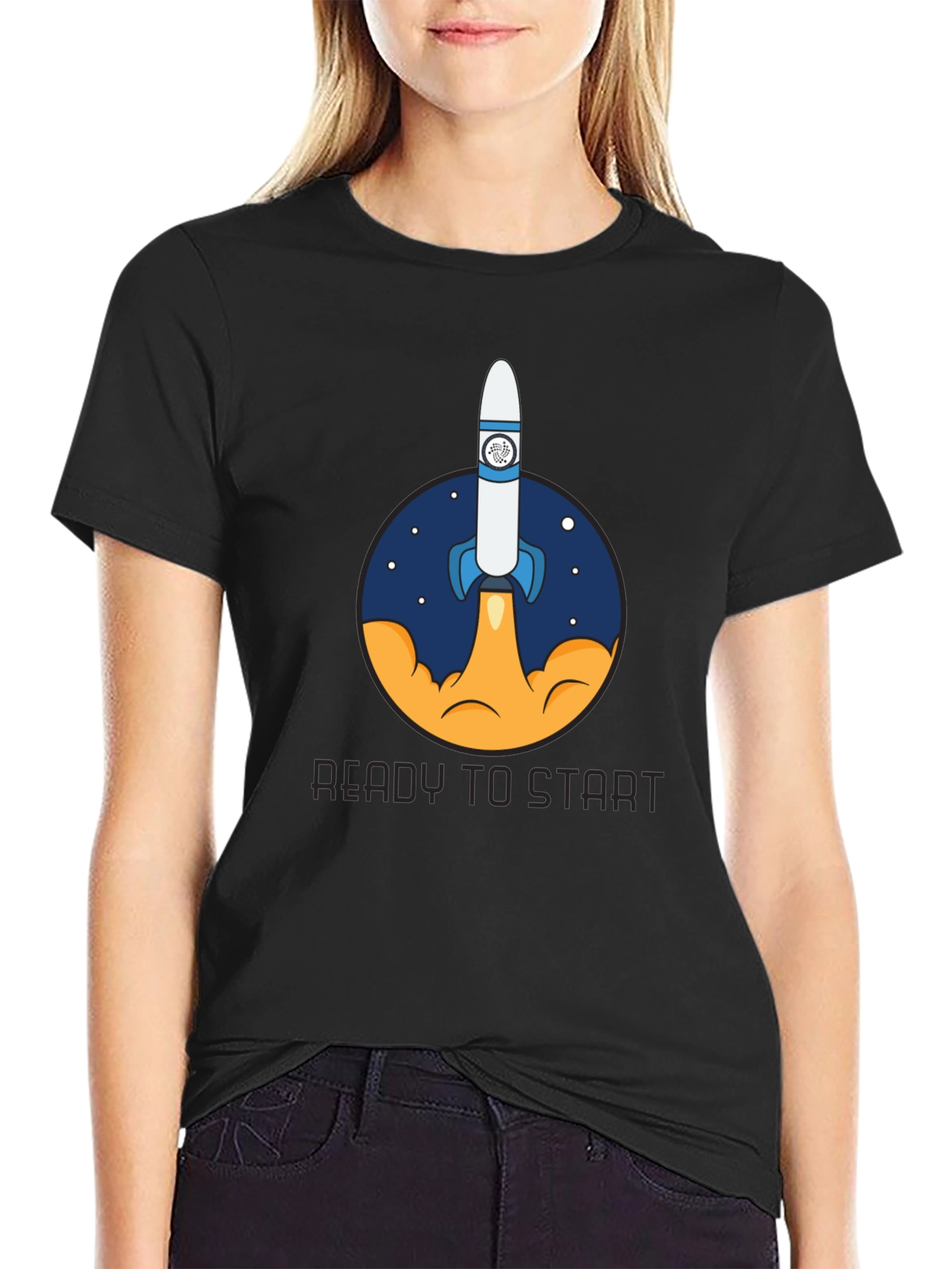 Black Rocket Launch Graphic T-Shirt - Ready to Start view 2