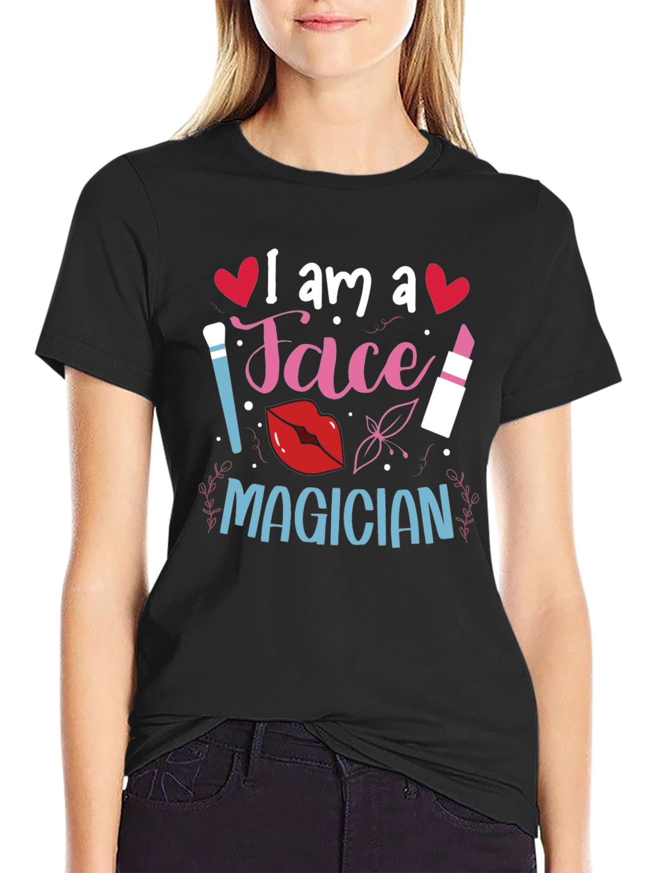 Black Face Magician T-Shirt - Makeup Artist Apparel view 2