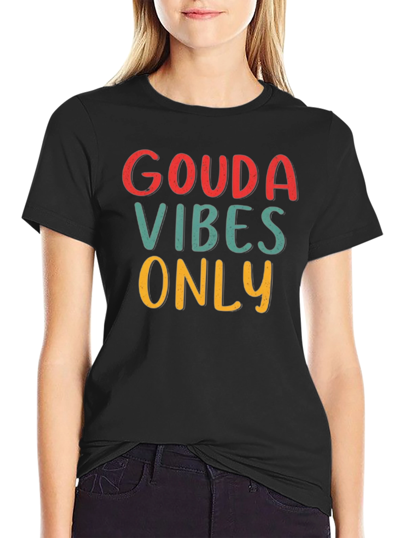 Black Gouda Vibes Only Graphic Tee - Black view 2