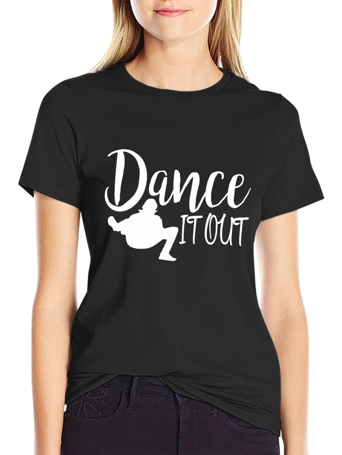 Black Dance It Out Graphic Tee - Black Cotton T-Shirt view 2