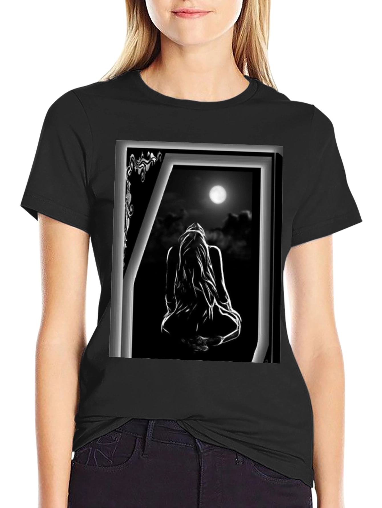Moonlit Silhouette Graphic T-Shirt - 2