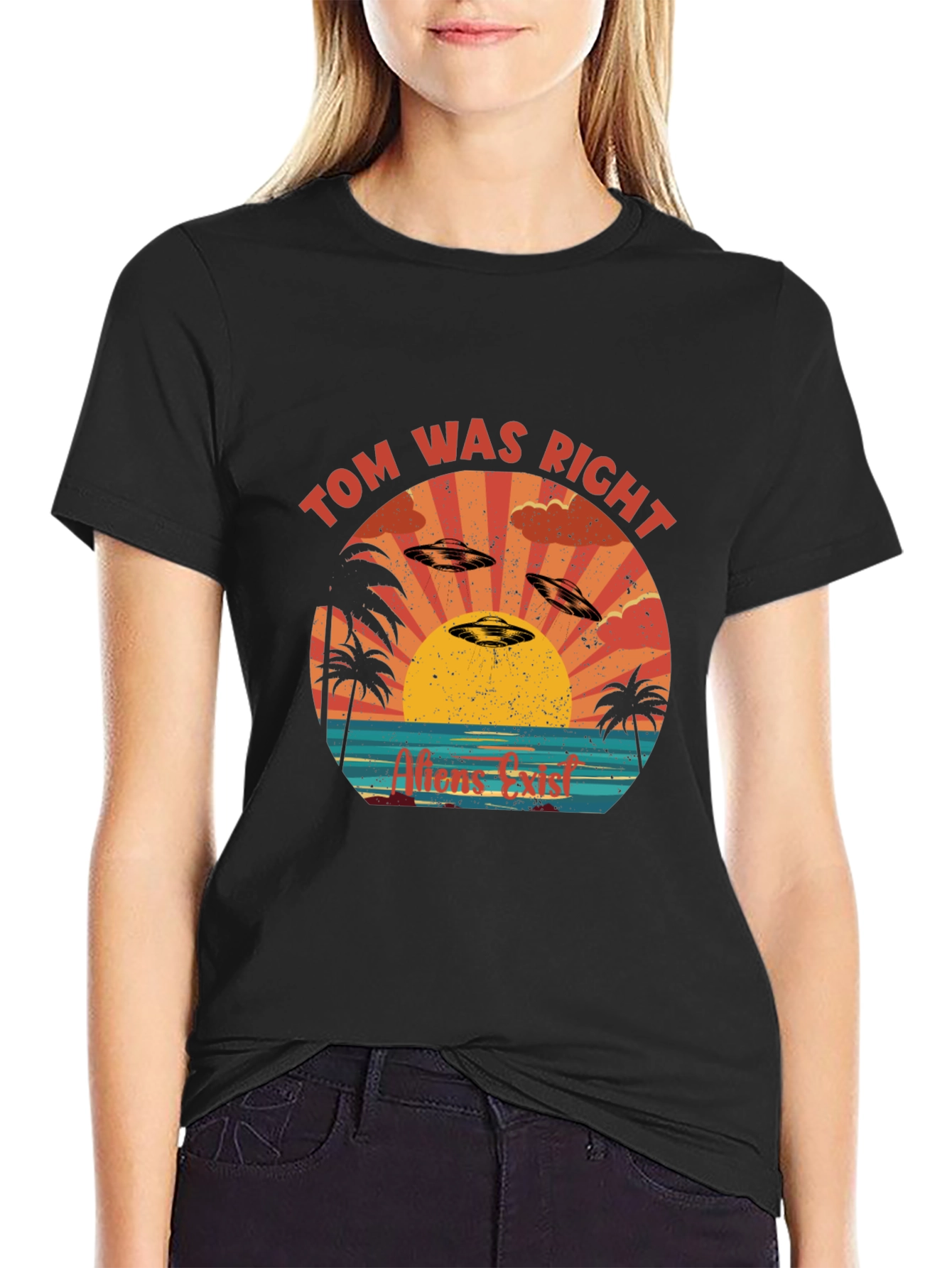 Black Tom Was Right Alien UFO T-Shirt view 2