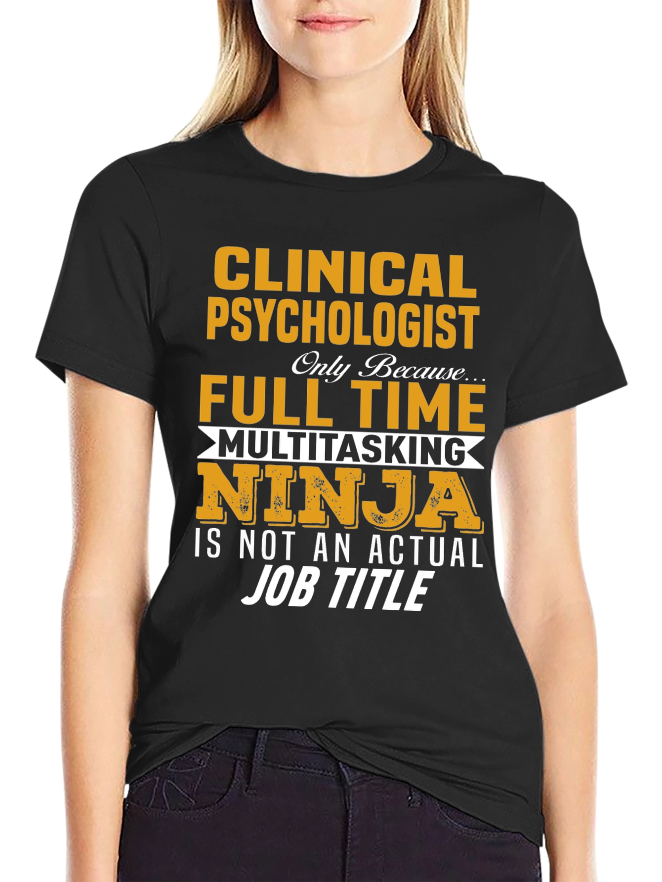 Black Clinical Psychologist T-Shirt - Funny Job Title Tee view 2