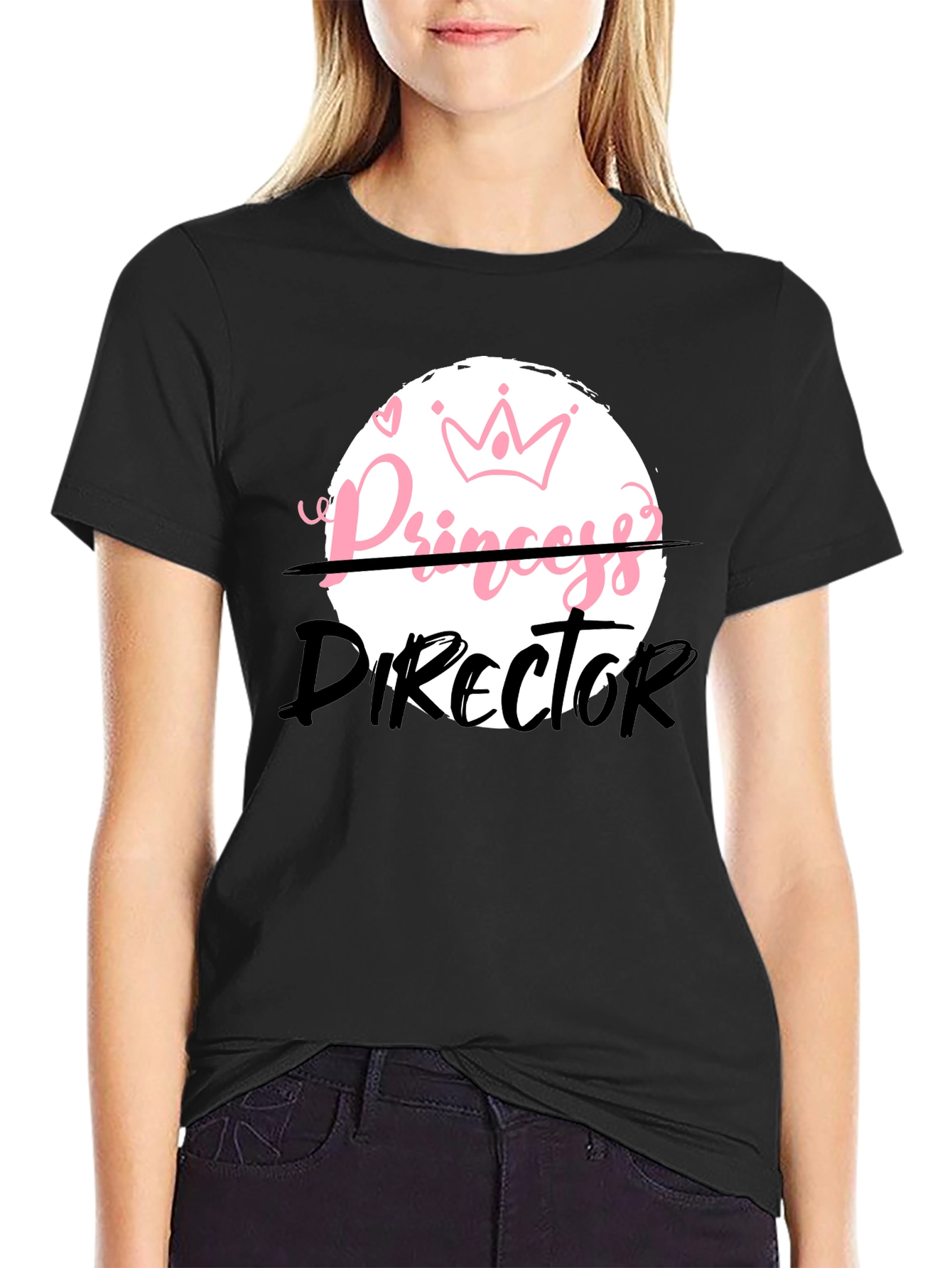 Black Princess Director Funny Graphic T-Shirt view 2