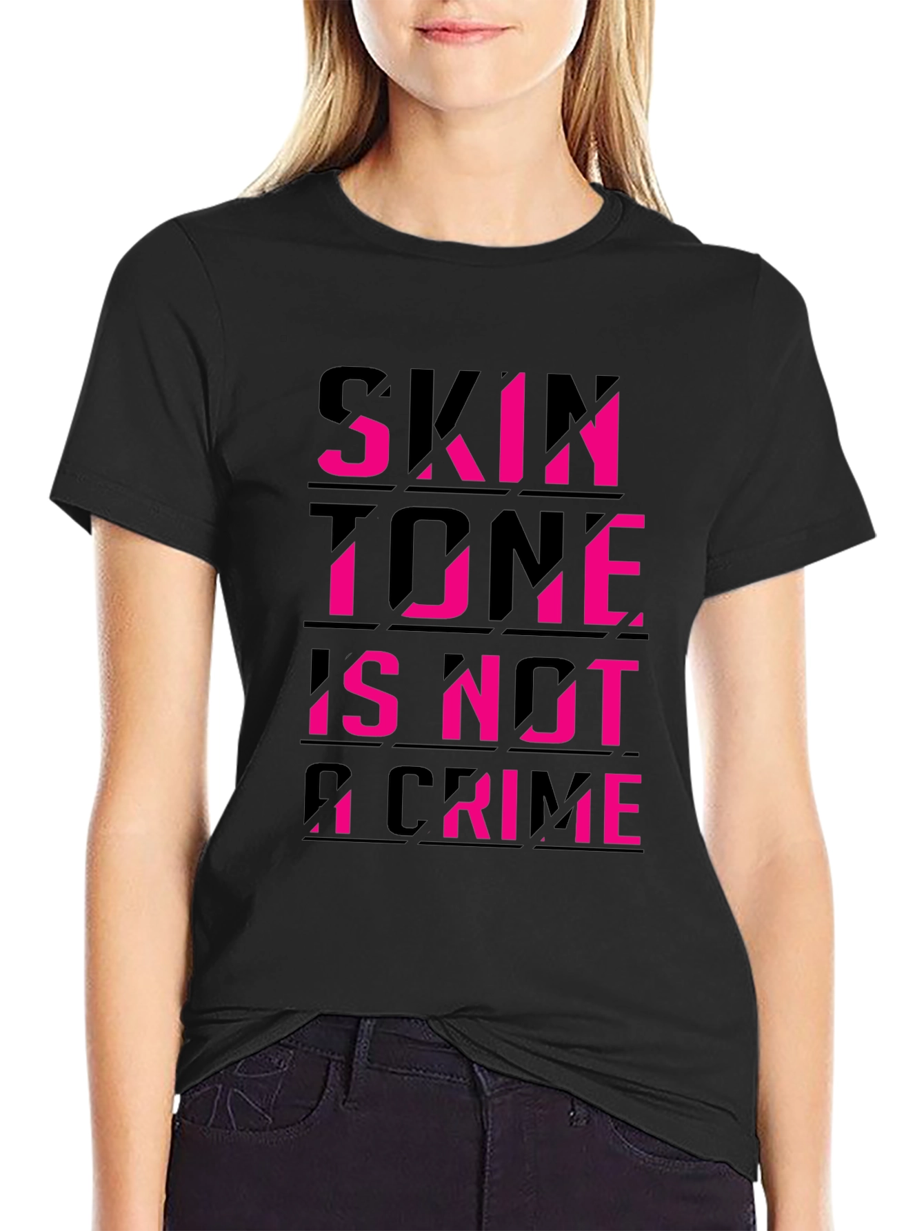 Black Skin Tone Is Not A Crime Black Tee view 2