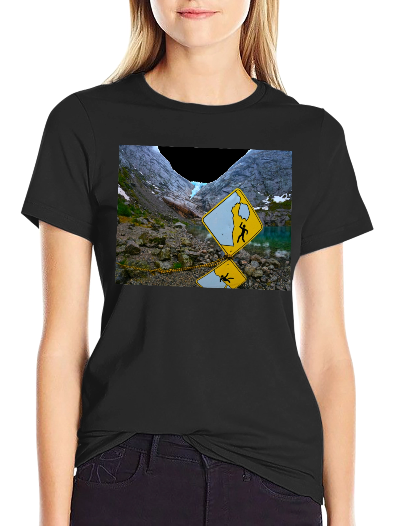 Black Glacier Hazard T-Shirt - Unique Design view 2