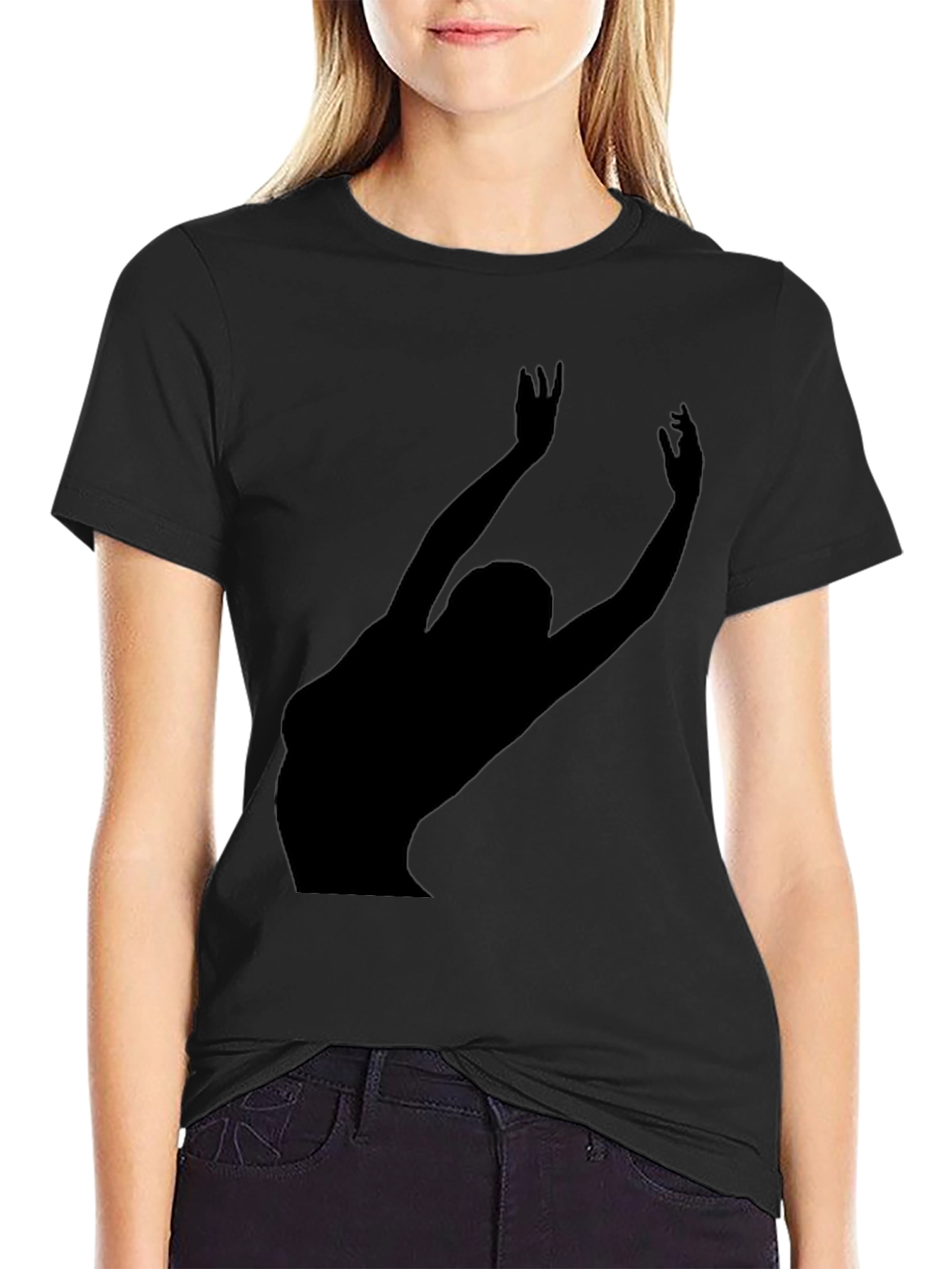Black Silhouette Graphic Tee - Modern Black Shirt view 2
