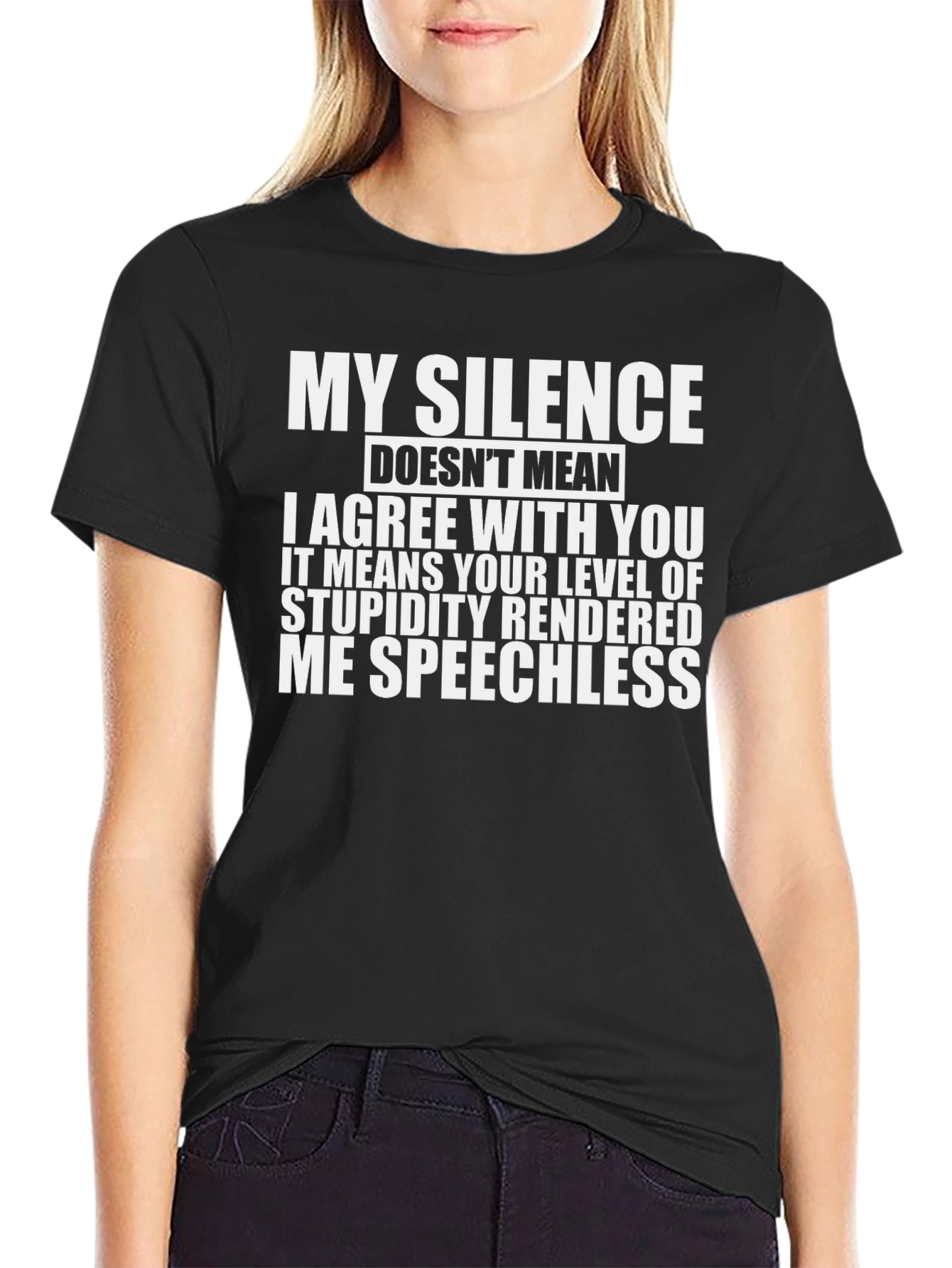 Black My Silence Funny Graphic Tee view 2