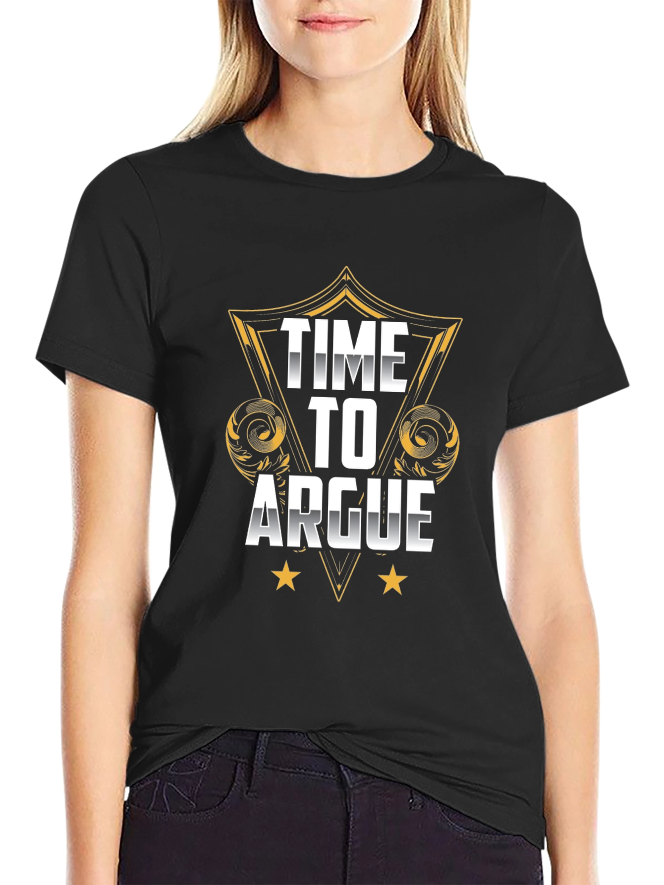 Black Time To Argue Black Graphic T-Shirt view 2