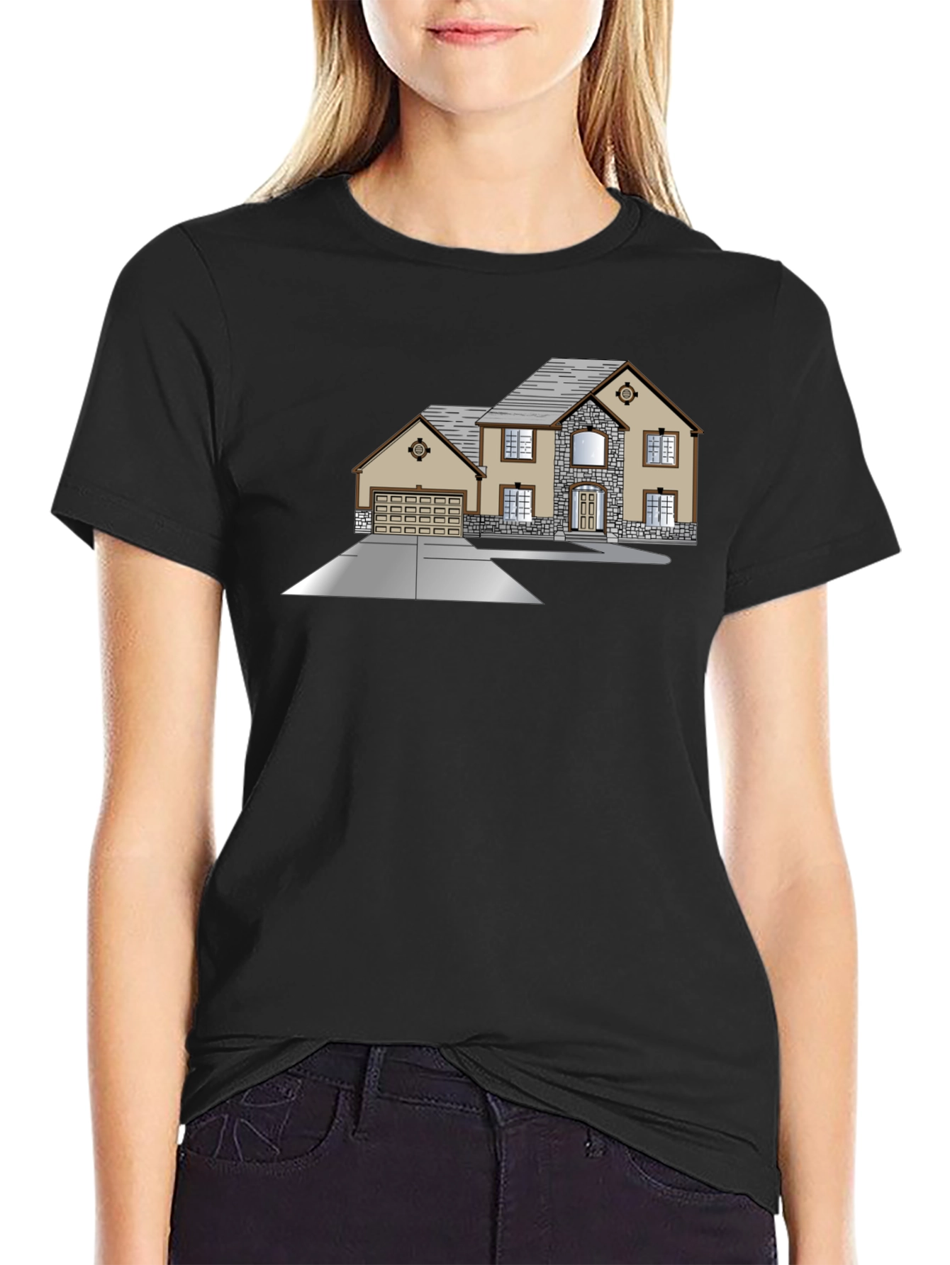 Black House Graphic Black T-Shirt view 2