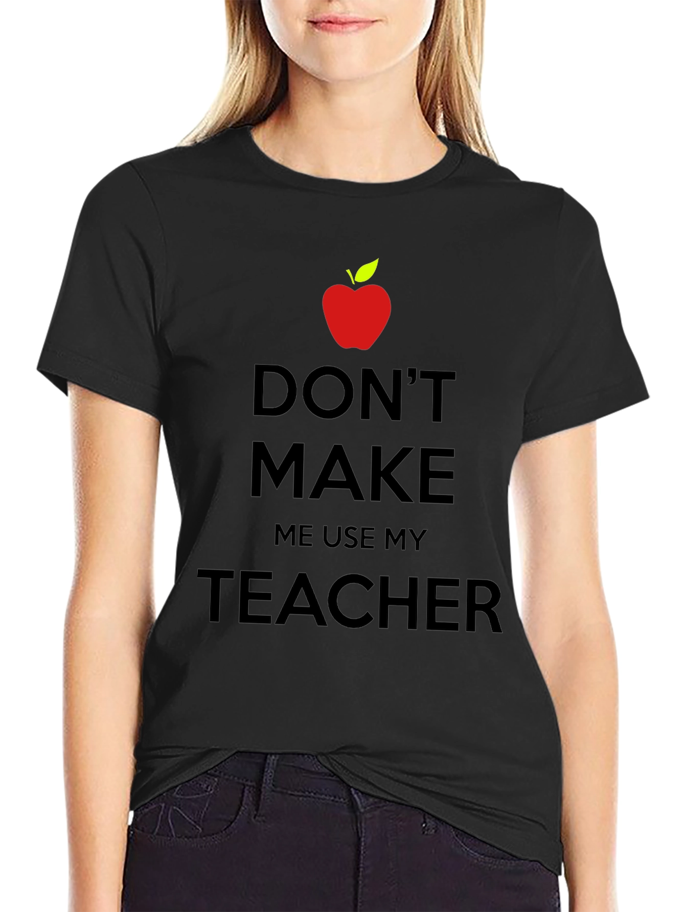 Black Teacher's Threat T-Shirt - Novelty Graphic Tee view 2