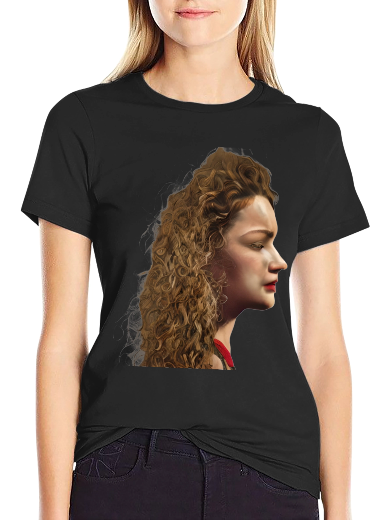 Black Woman Portrait Black T-Shirt view 2