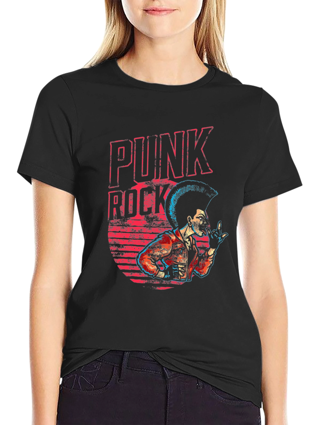 Black Punk Rock T-Shirt - Black Graphic Tee view 2