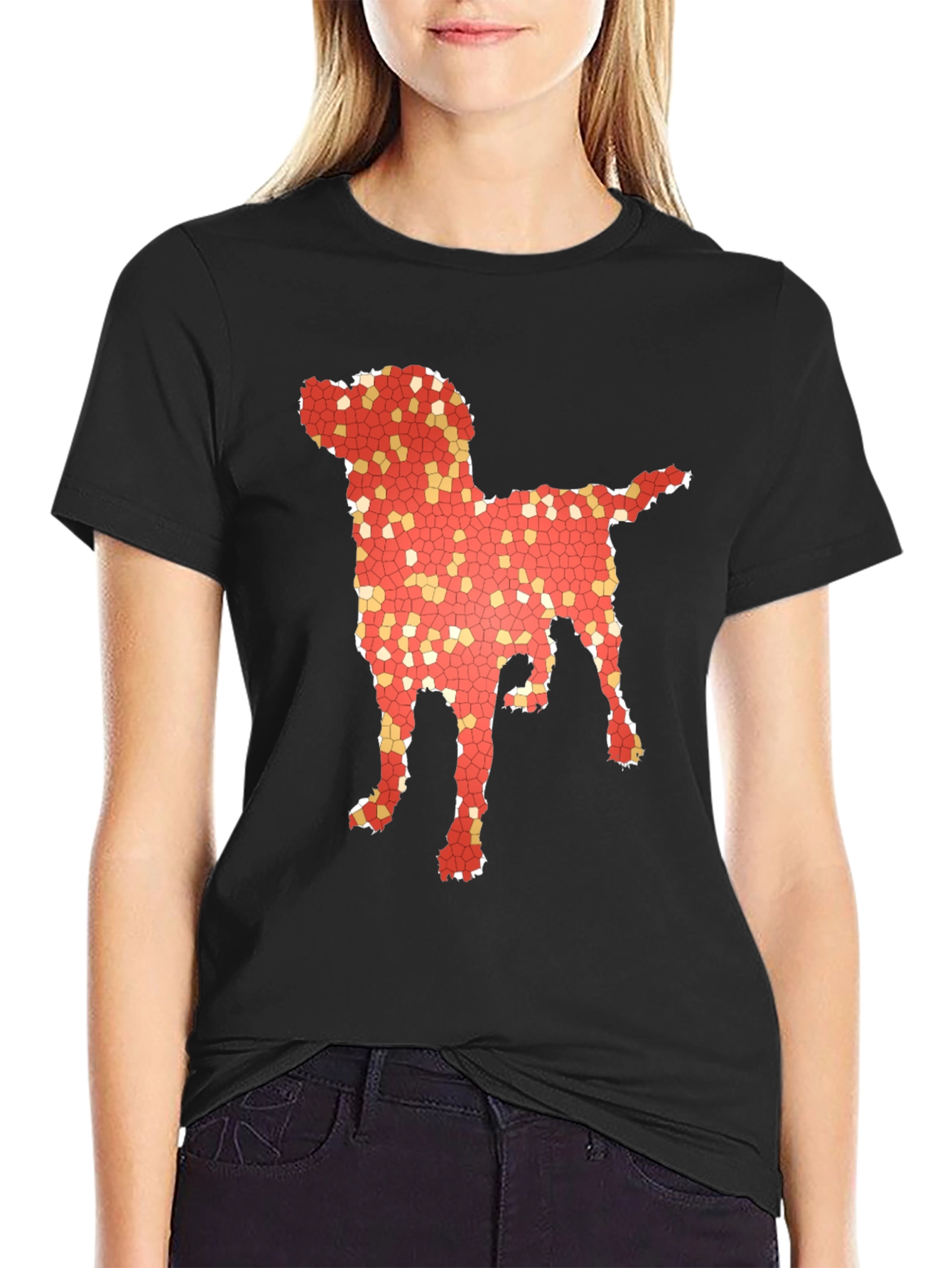 Black Dog Mosaic Graphic T-Shirt - Stylish Men's Tee view 2