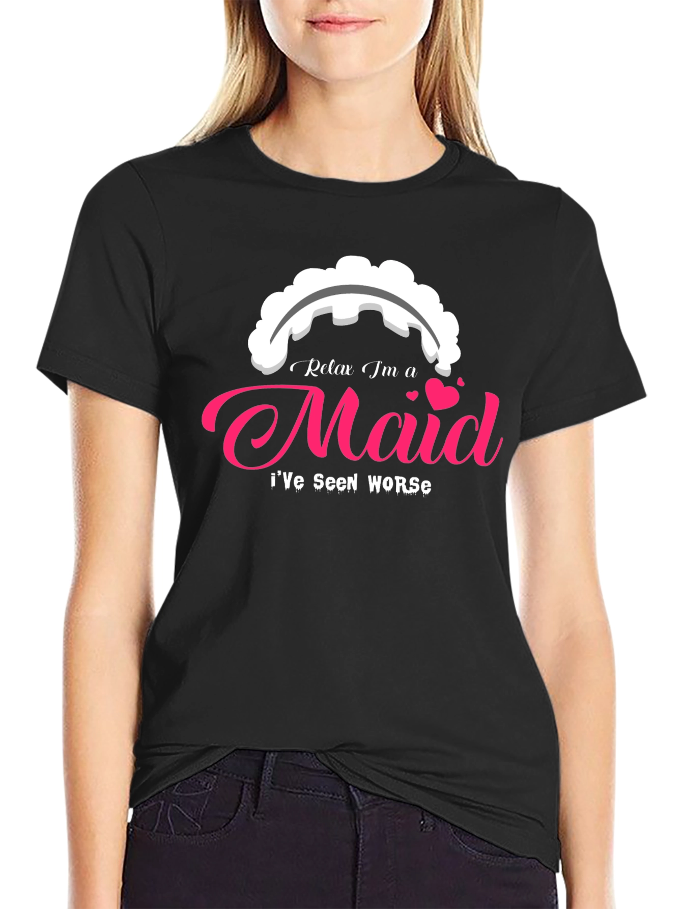 Relax I'm a Maid T-Shirt - Novelty Graphic Tee - 2