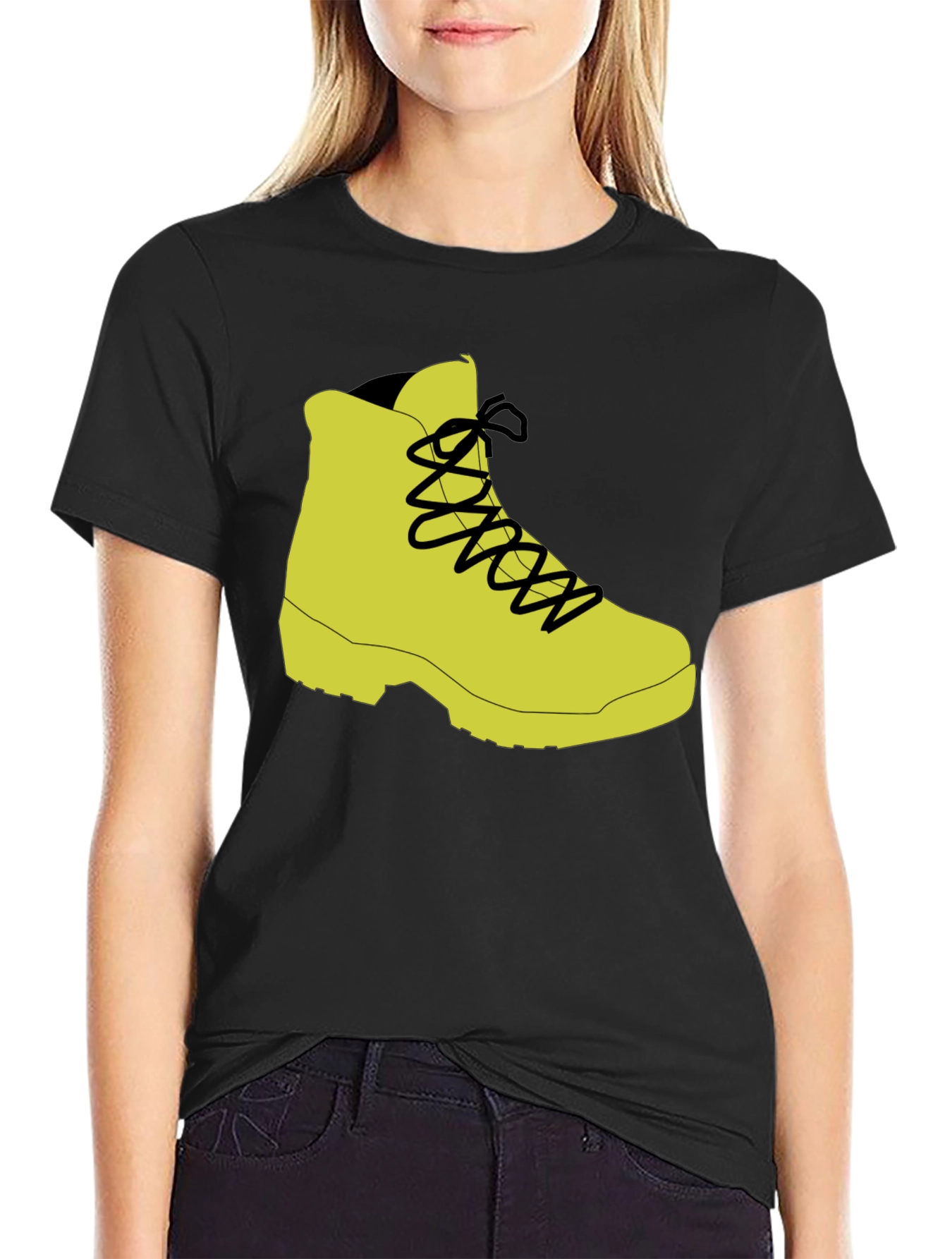 Black Hiking Boot Graphic Tee - Black view 2