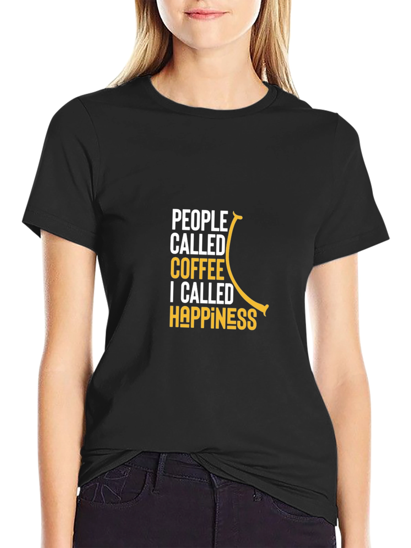Black Coffee Happiness Graphic Tee - Black view 2