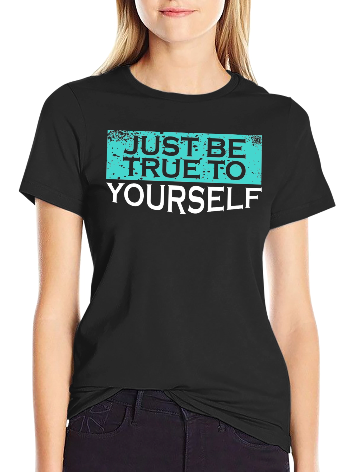 Black Just Be True To Yourself Graphic Tee view 2