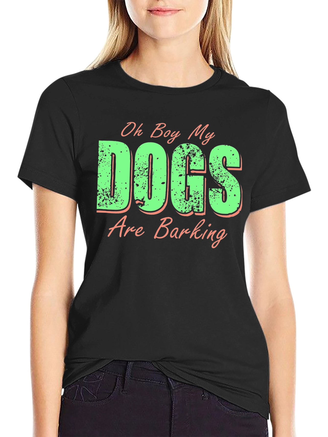 Black Funny "Dogs Are Barking" Graphic Tee view 2