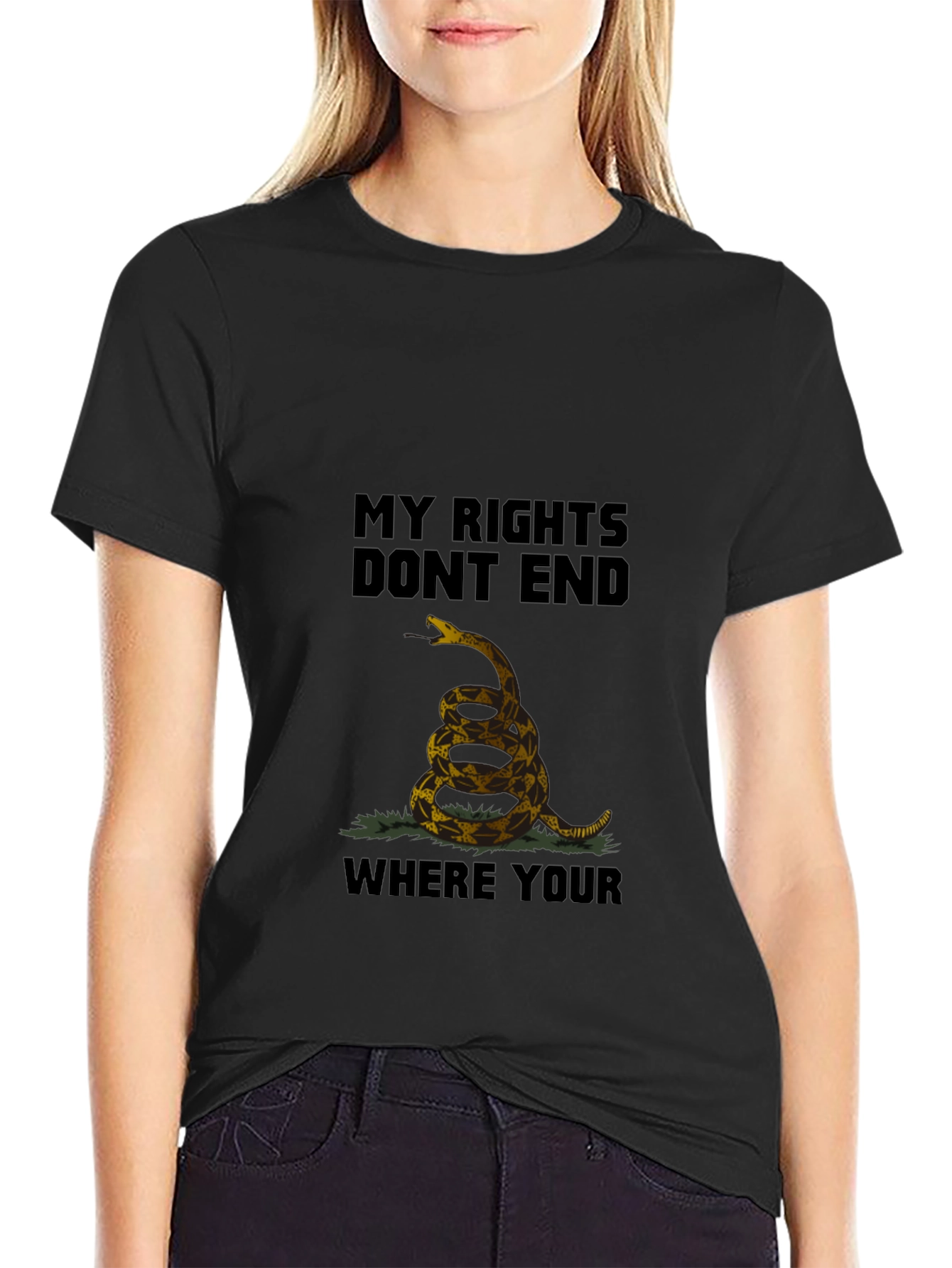Black My Rights Don't End Snake Tee view 2