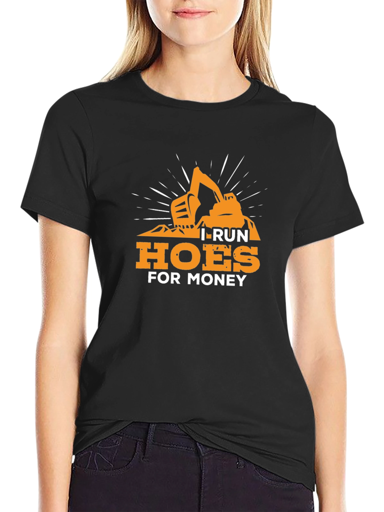 Black I Run Hoes for Money T-Shirt view 2