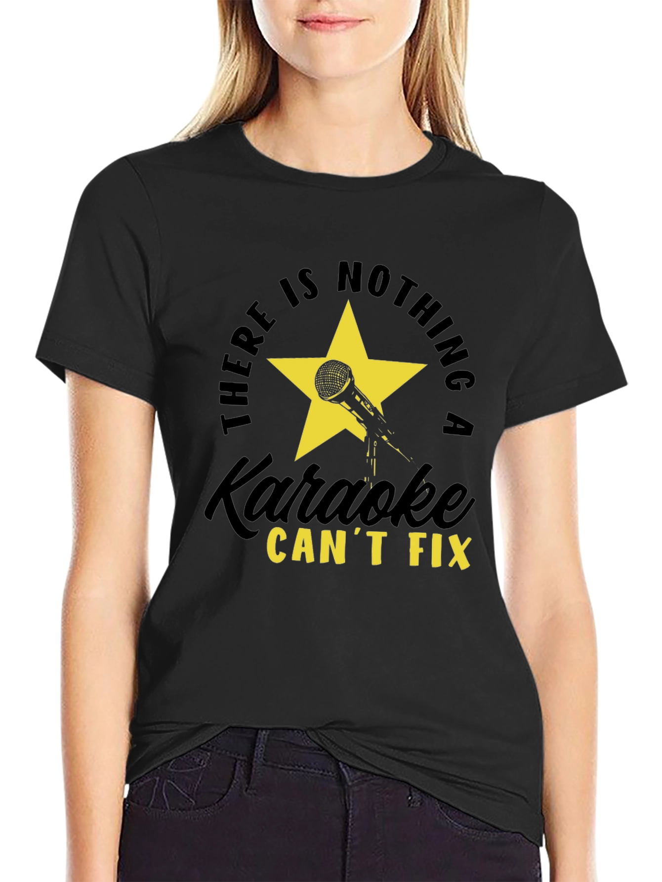 Black Karaoke Fix T-Shirt - Stylish Graphic Tee view 2