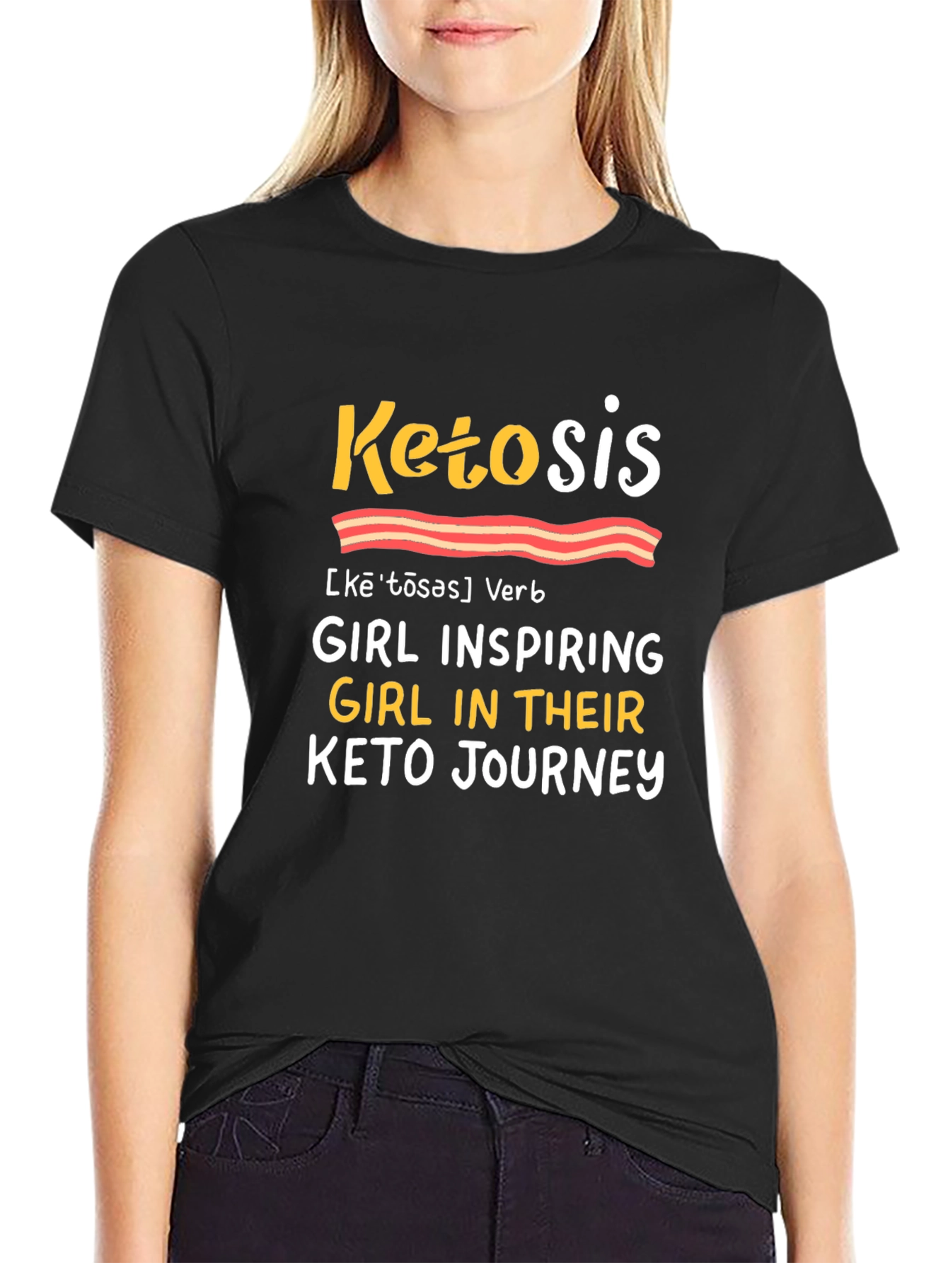 Black Ketosis Keto Journey T-Shirt, Inspiring Tee view 2
