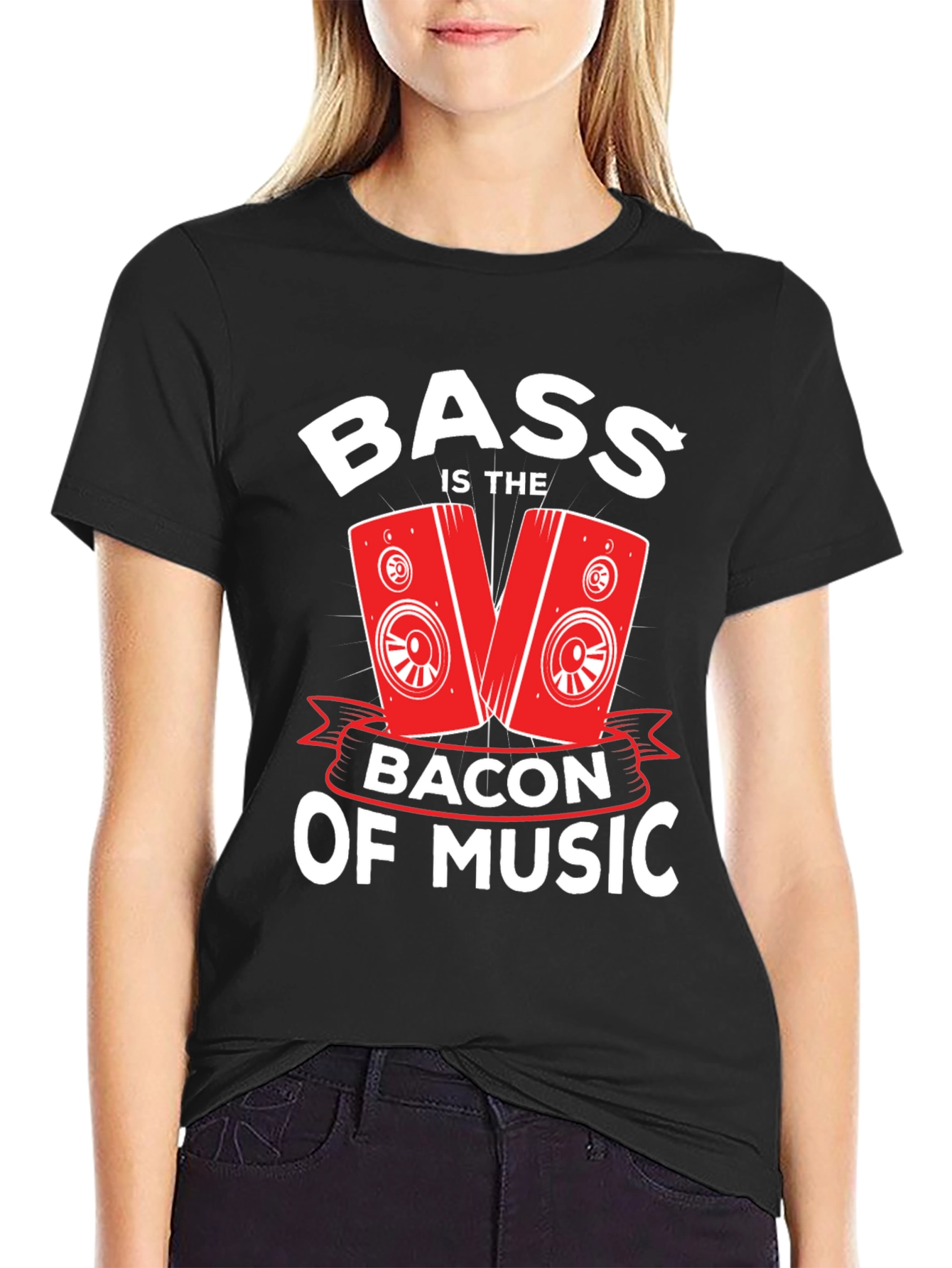 Black Bass Is The Bacon Of Music T-Shirt view 2