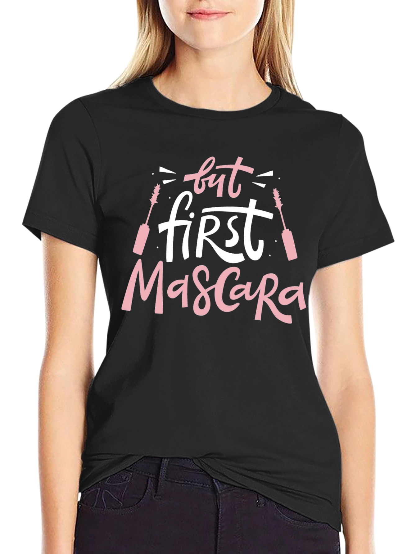 Black But First Mascara Graphic T-Shirt view 2