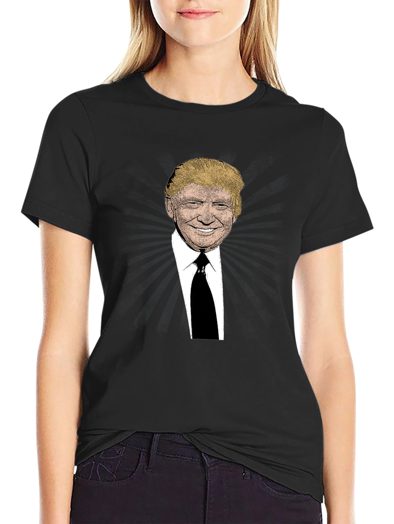 Black Trump Graphic Print Black T-Shirt view 2