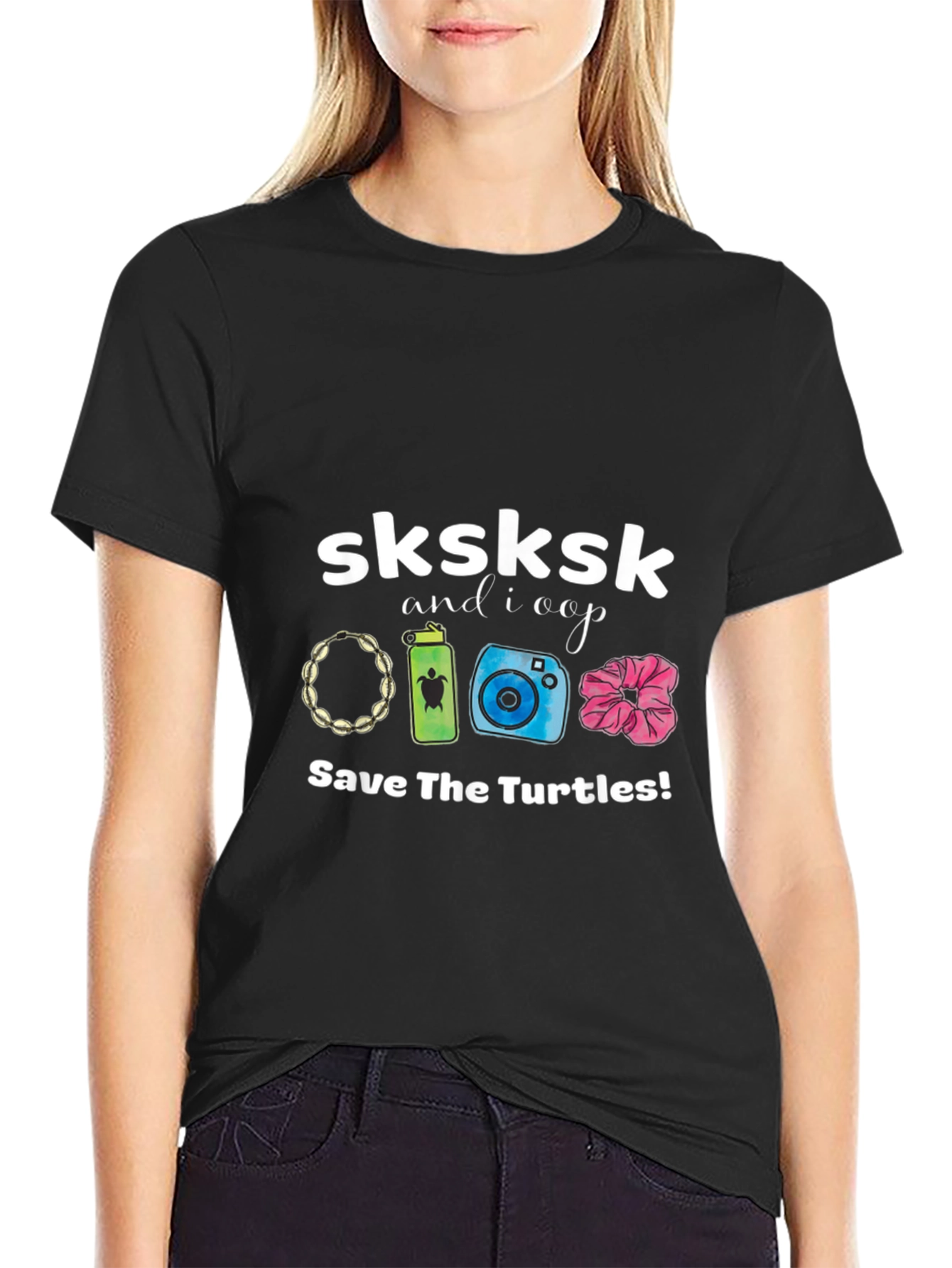 Black Save the Turtles T-Shirt view 2