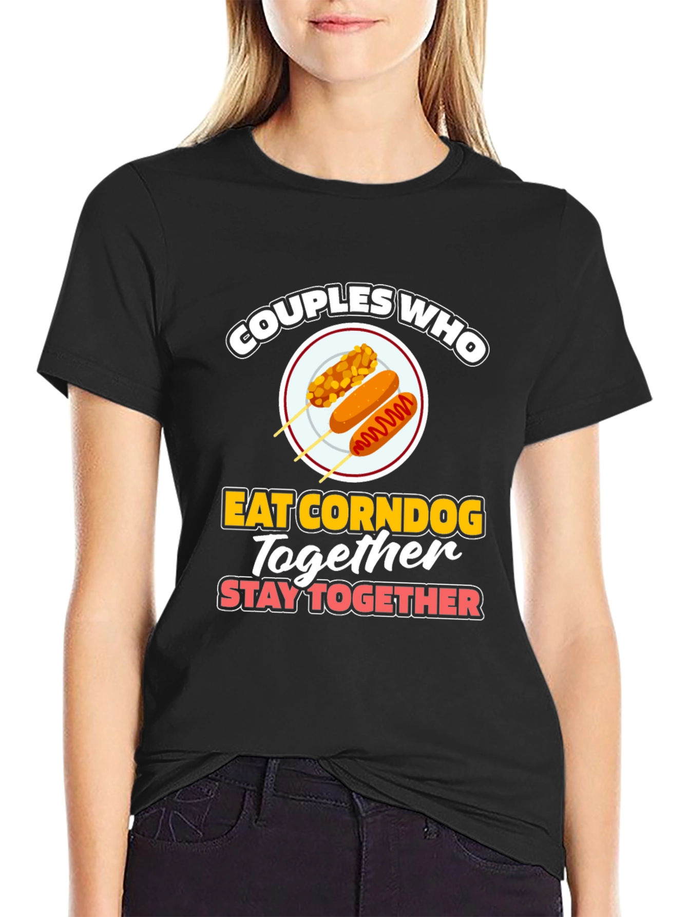 Black Couples Who Eat Corndog Together T-Shirt view 2