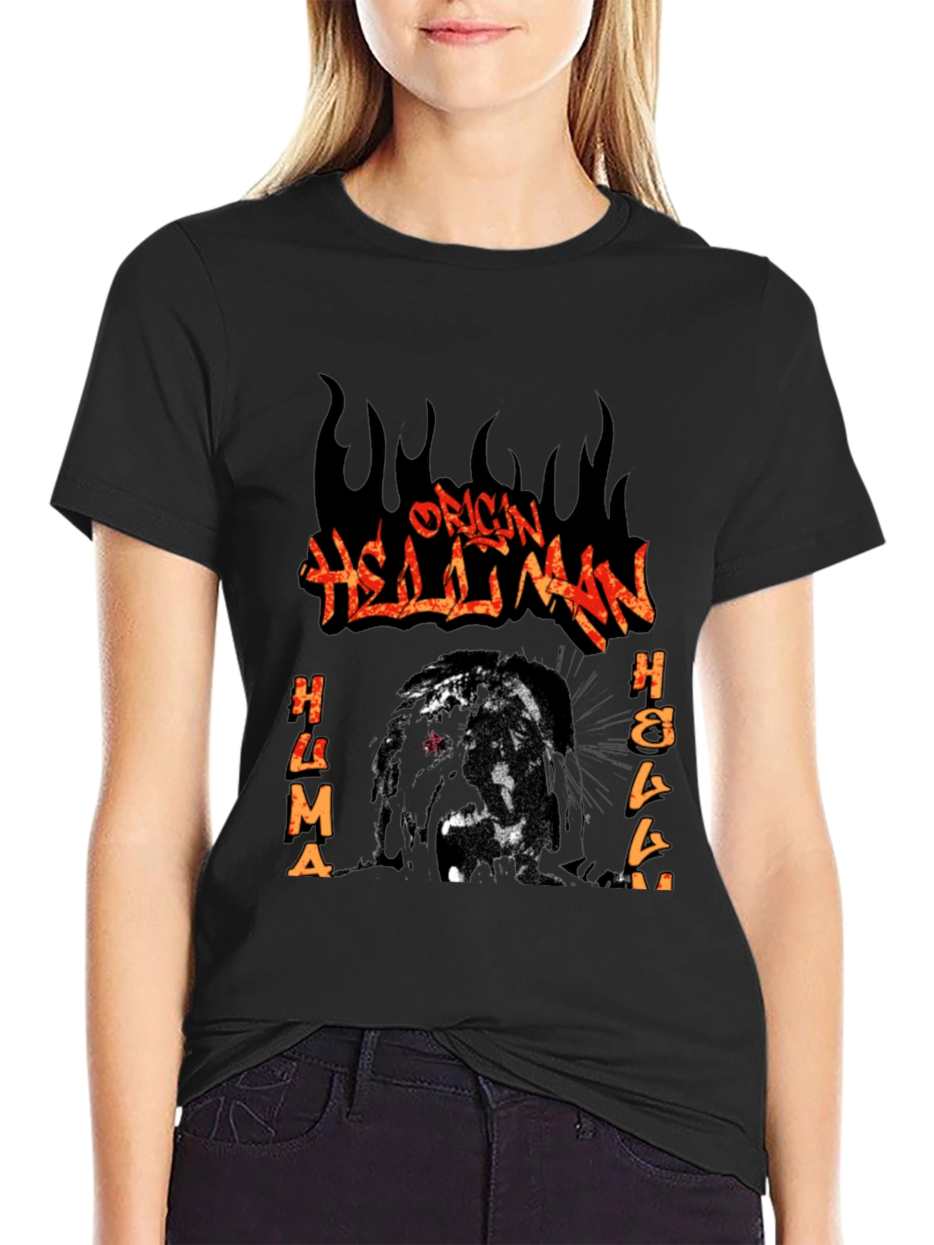 Black Origin Hellman T-Shirt - Black Graphic Tee view 2
