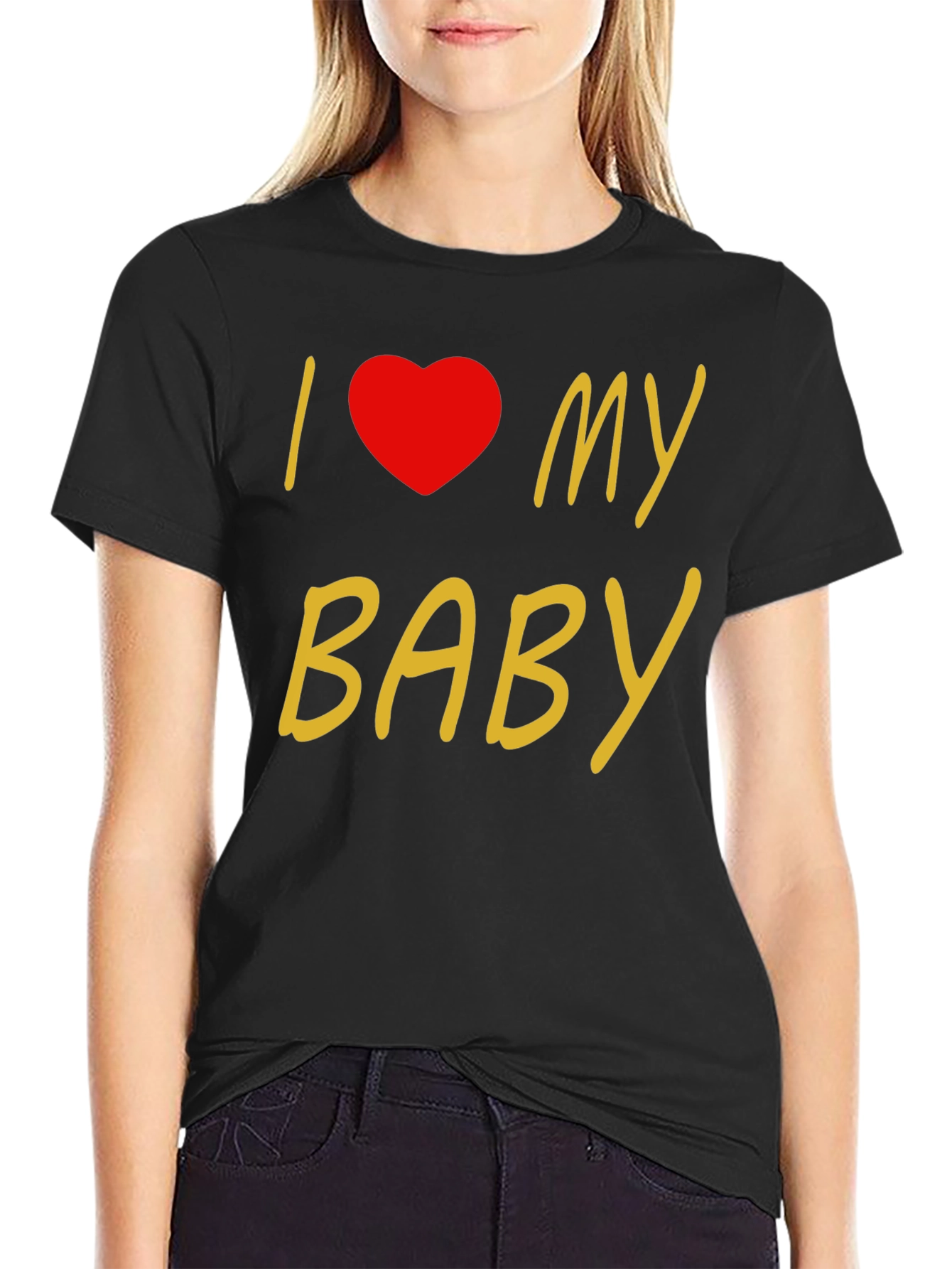 Black I Love My Baby Black T-Shirt view 2