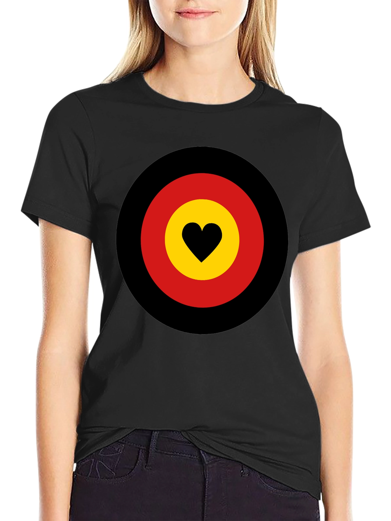Black Heart Target Graphic Tee - Black view 2