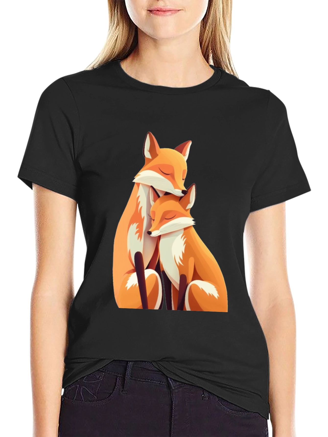 Black Fox Family Graphic Tee - Soft Cotton Blend view 2