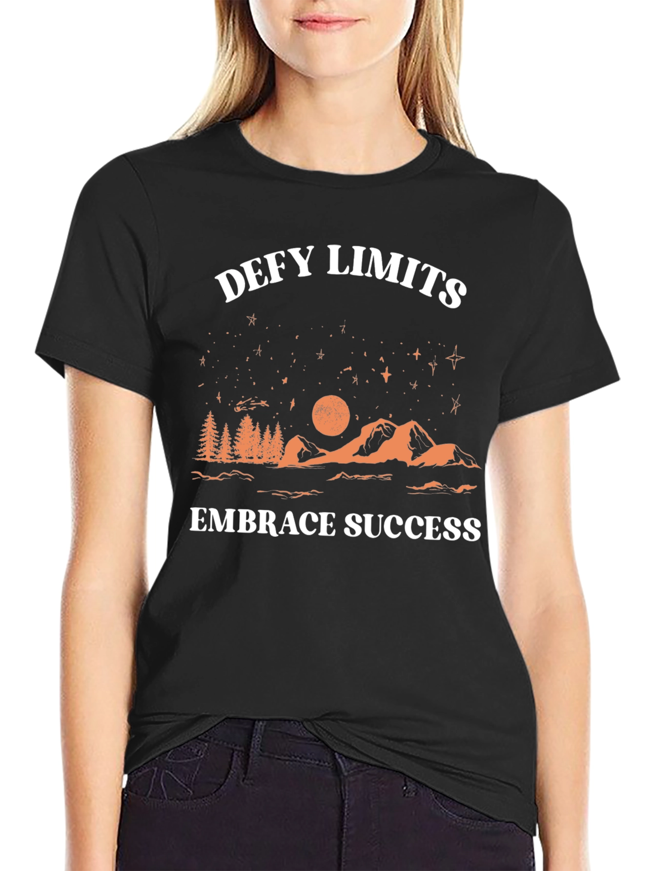 Black Defy Limits Graphic Tee - Embrace Success view 2