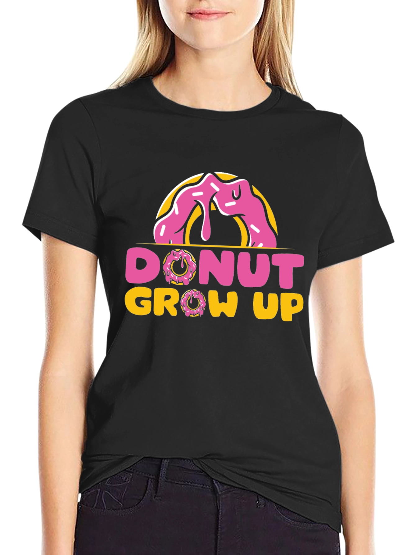 Black Donut Grow Up Black T-Shirt view 2