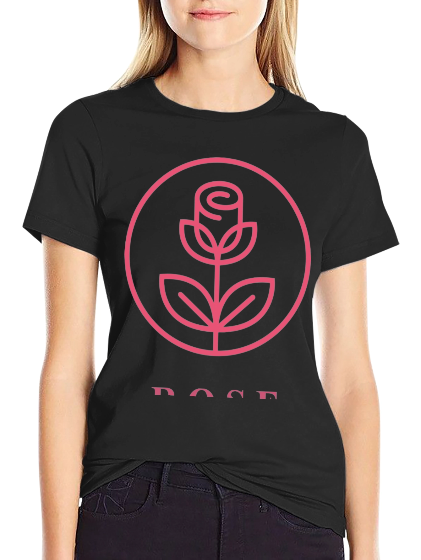 Black Rose Graphic Tee - Stylish Black T-Shirt view 2
