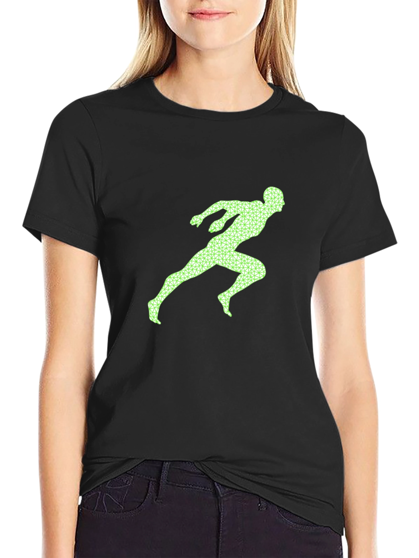 Black Runner Graphic Tee - Black Casual Shirt view 2