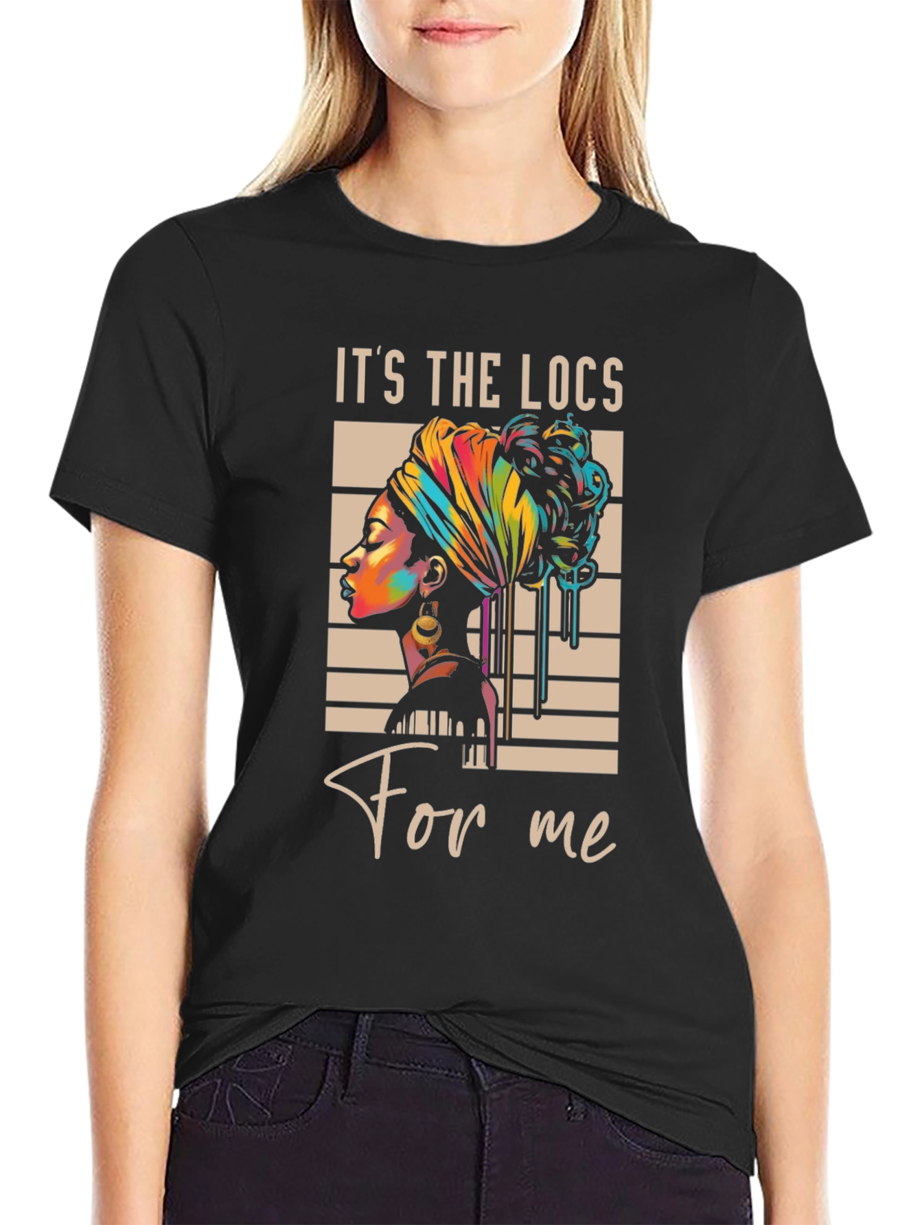Black It's The Locs For Me Graphic Tee view 2