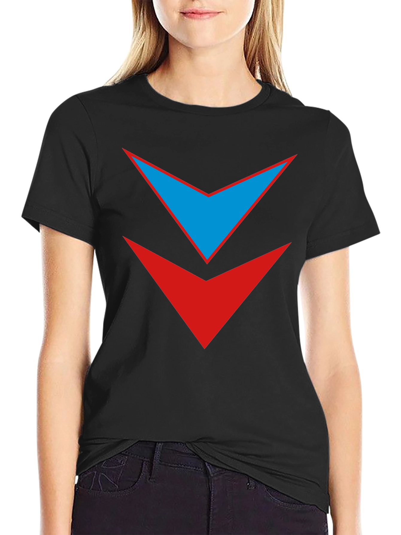 Black Dual Arrow Graphic Tee - Stylish Casual Wear view 2