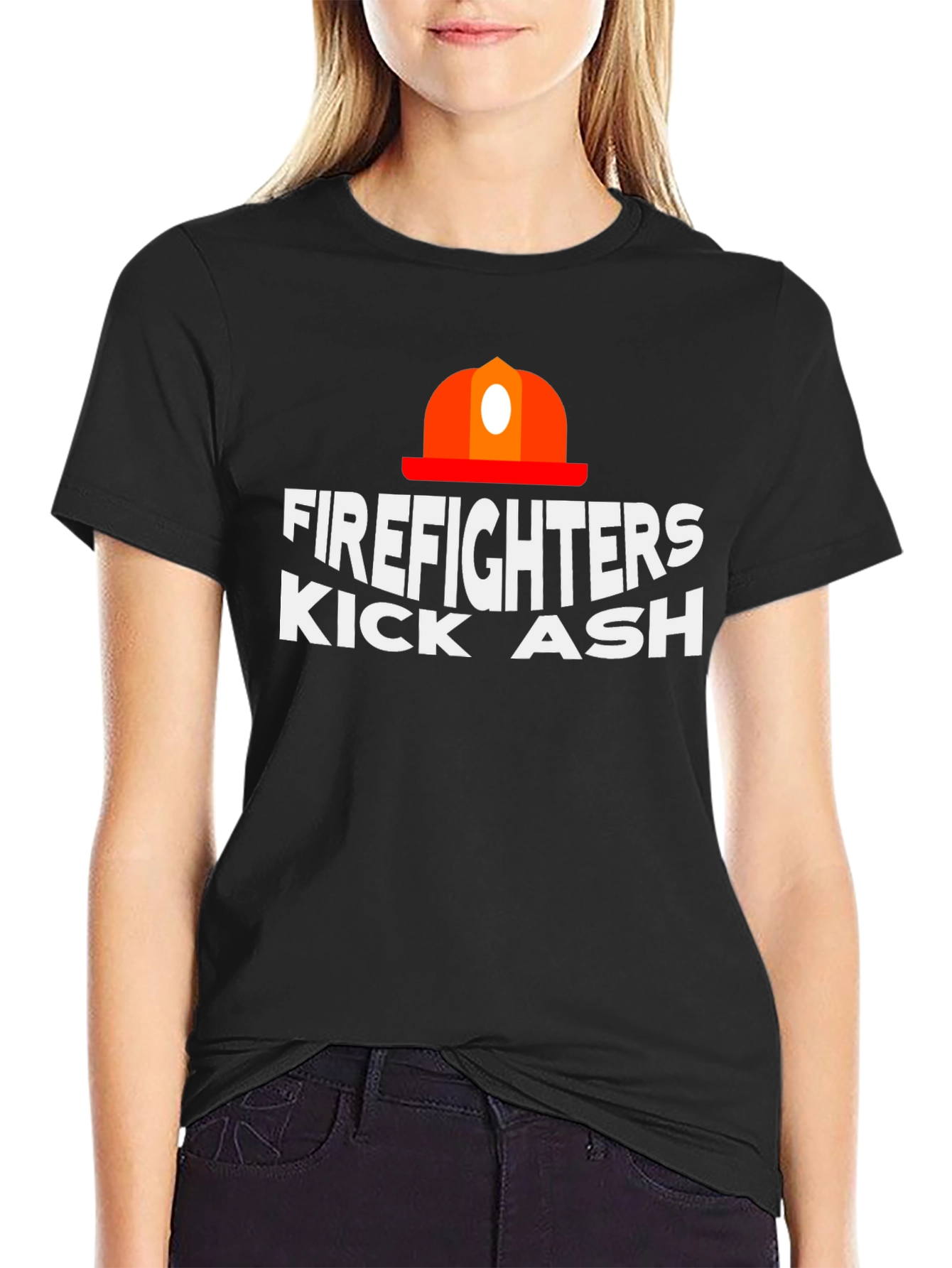 Black Firefighters Kick Ash Graphic Tee view 2