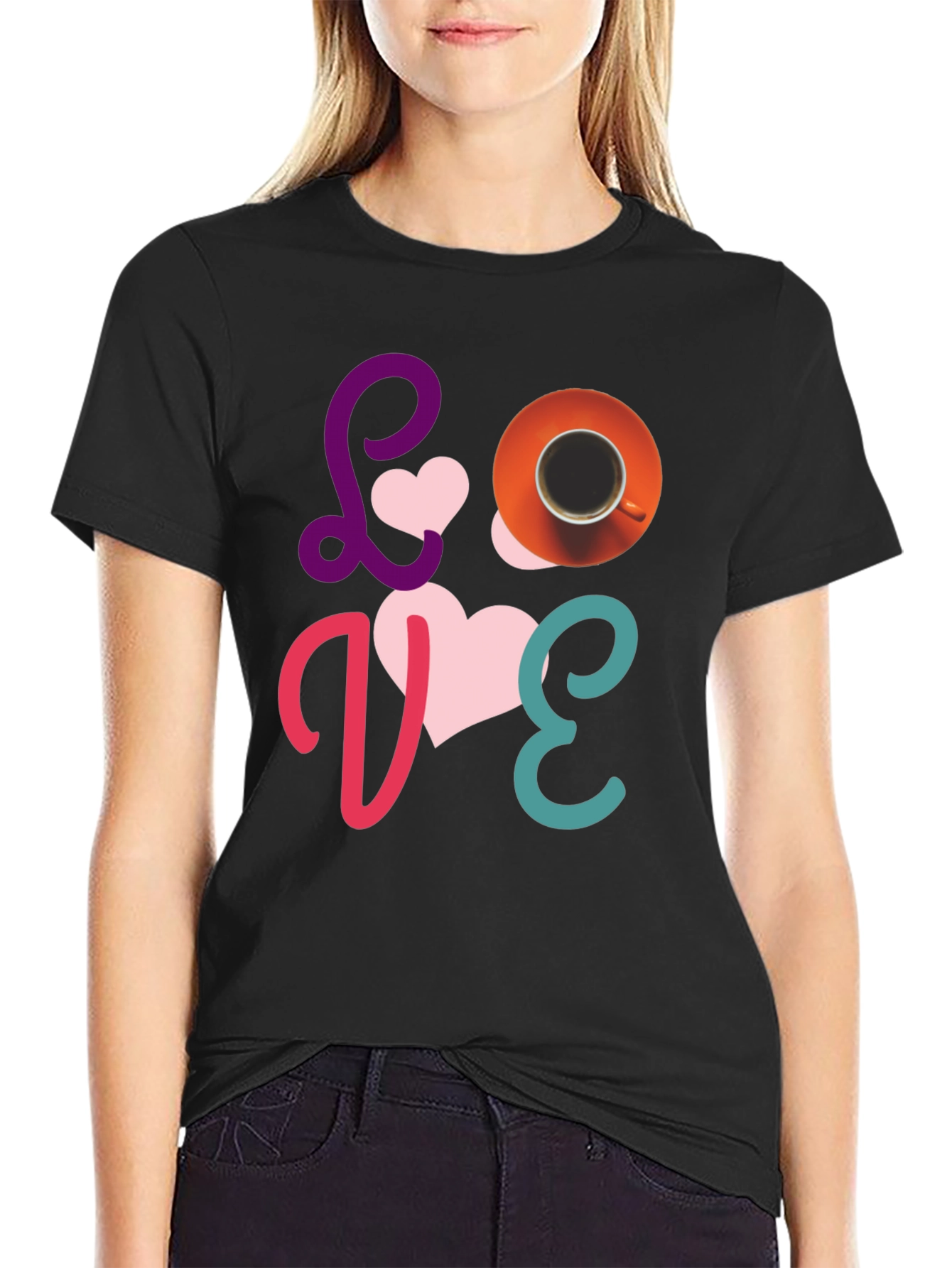 Black Love Coffee T-Shirt - Fun Graphic Tee view 2