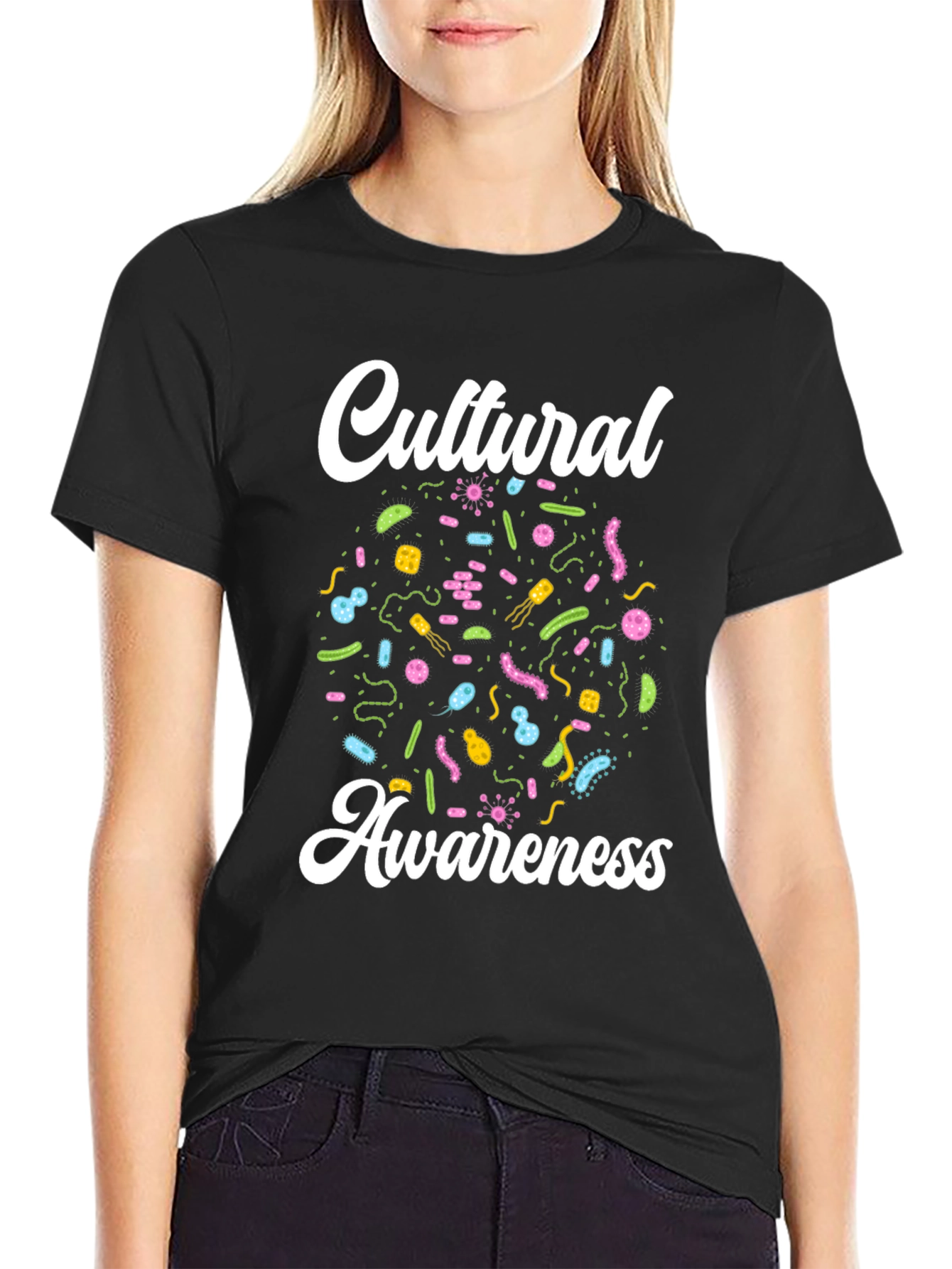 Black Cultural Awareness T-Shirt - Black, Graphic Tee view 2