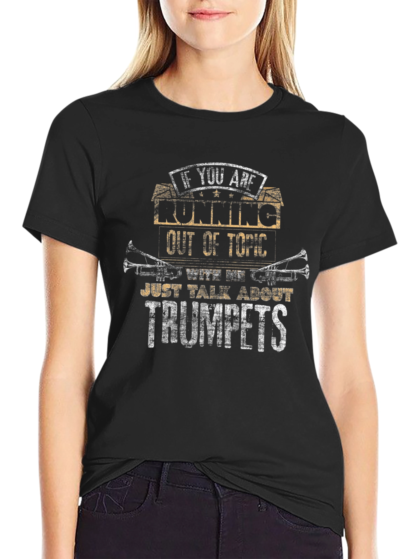 Black Talk About Trumpets T-Shirt view 2