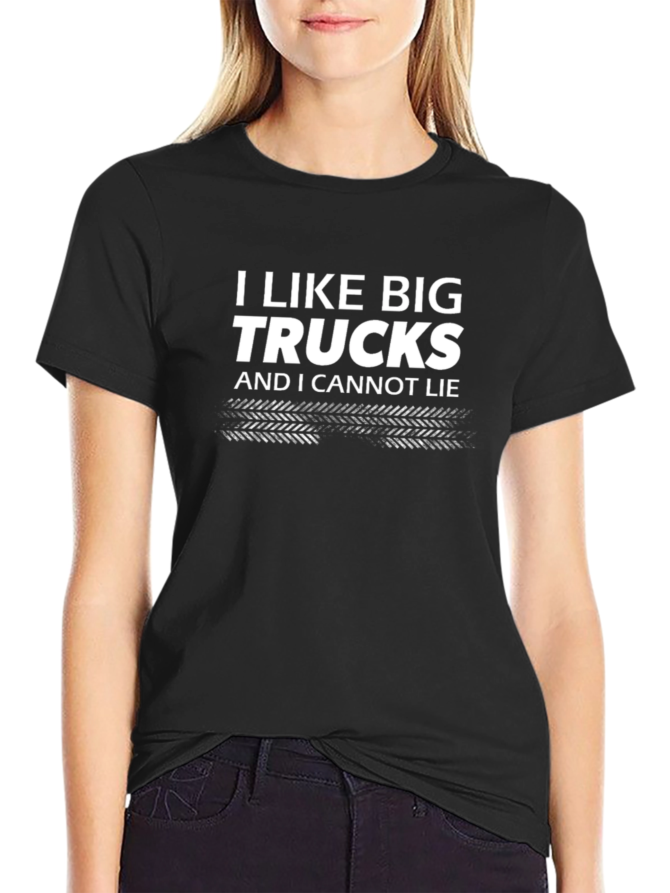 Black I Like Big Trucks T-Shirt - Funny Graphic Tee view 2