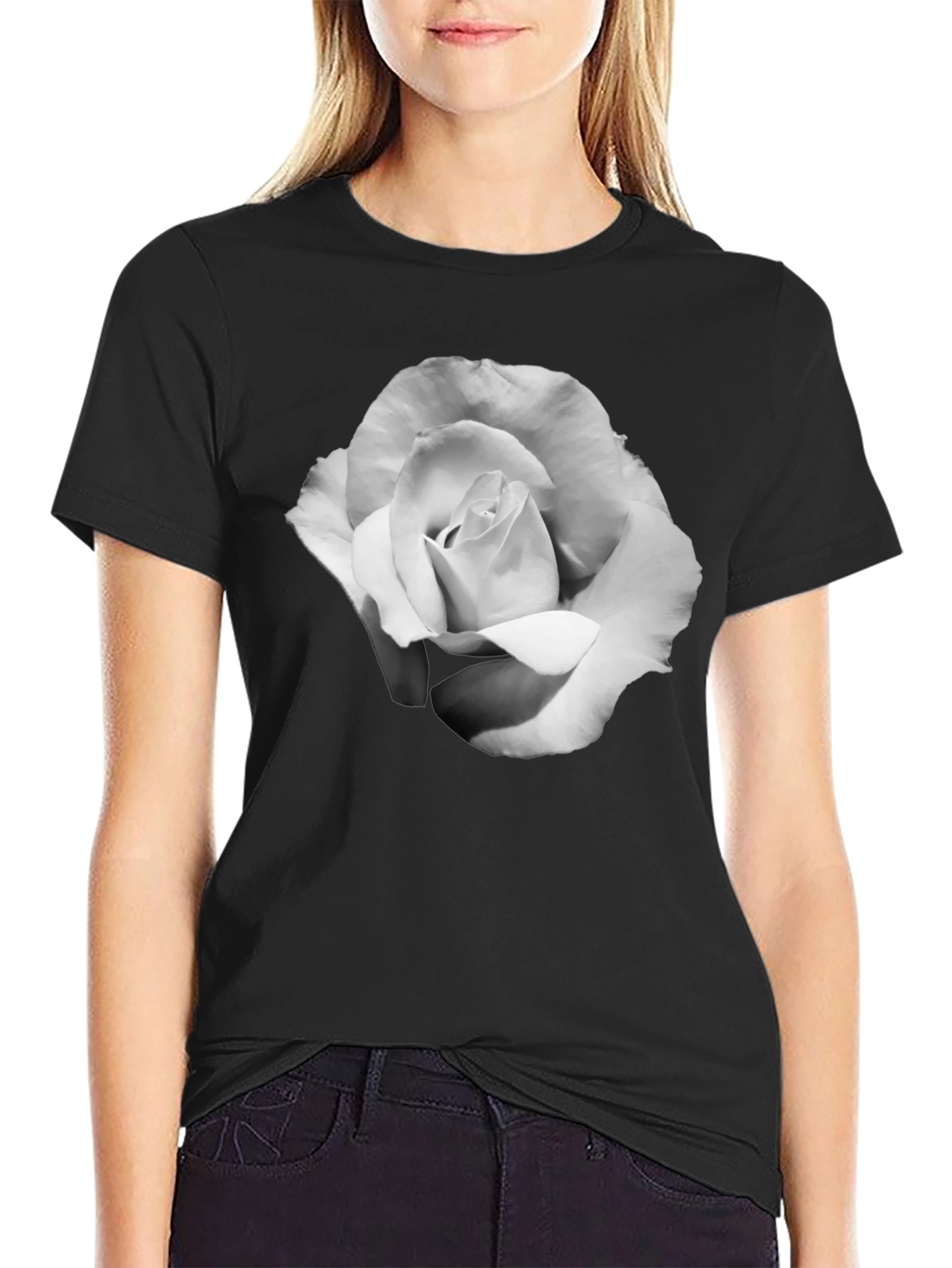 Black Black Rose Graphic T-Shirt view 2