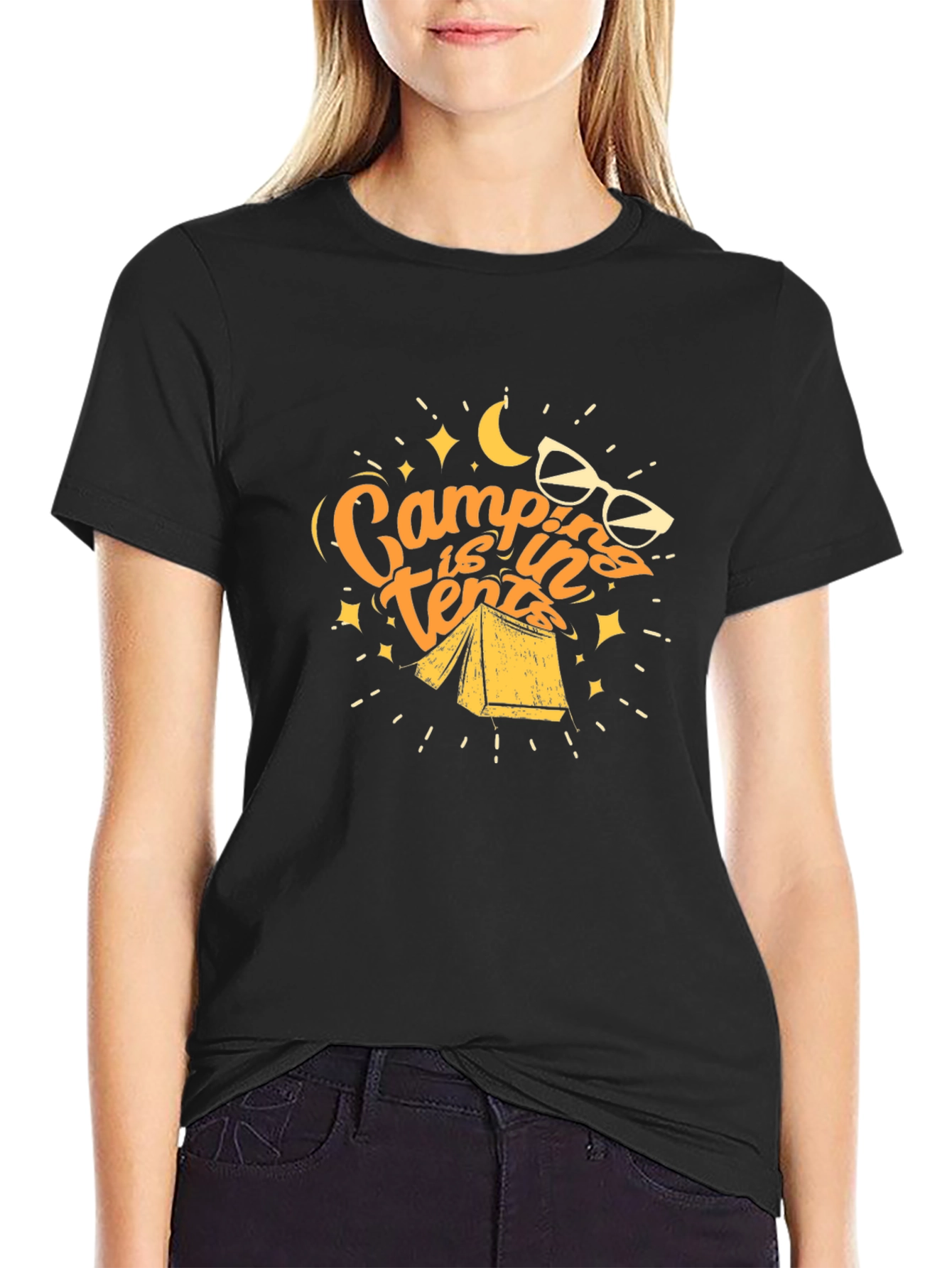 Black Camping is in Tents Graphic Tee view 2